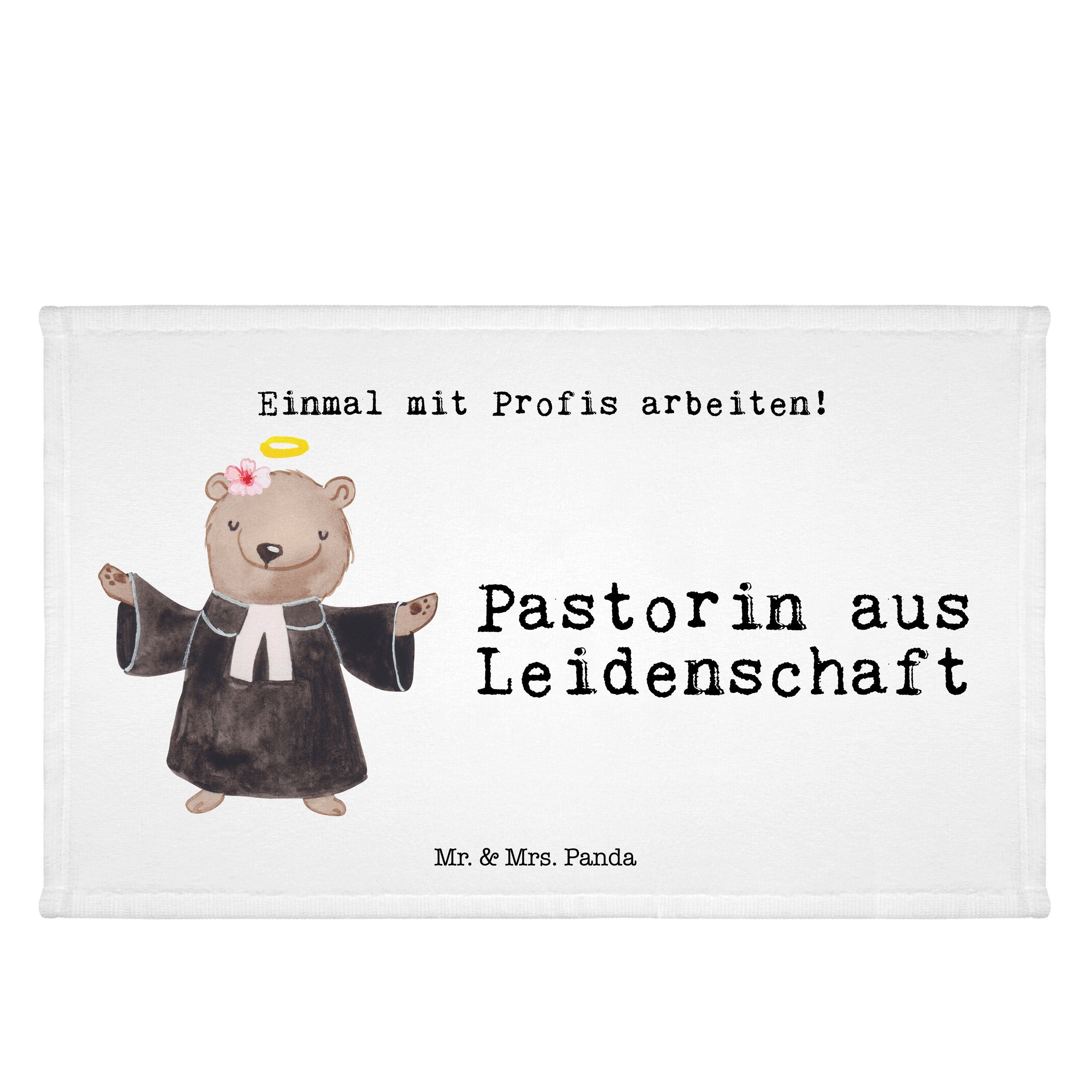 Mr. & Mrs. Panda Handtuch Pastorin aus Leidenschaft - Weiß - Geschenk, Sport Handtuch, Gästetuc, (1-St)