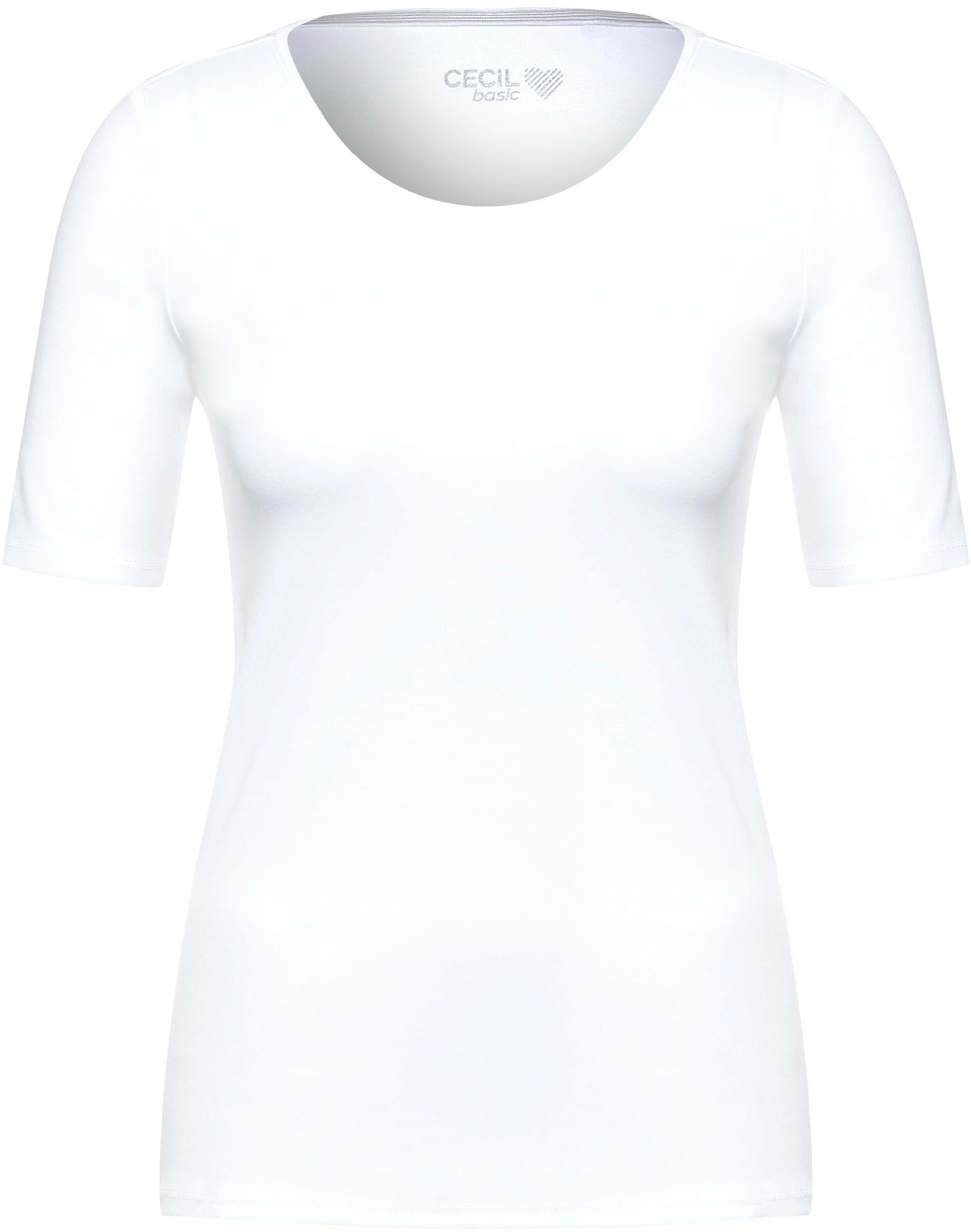 White Style in Unifarbe T-Shirt Lena Cecil