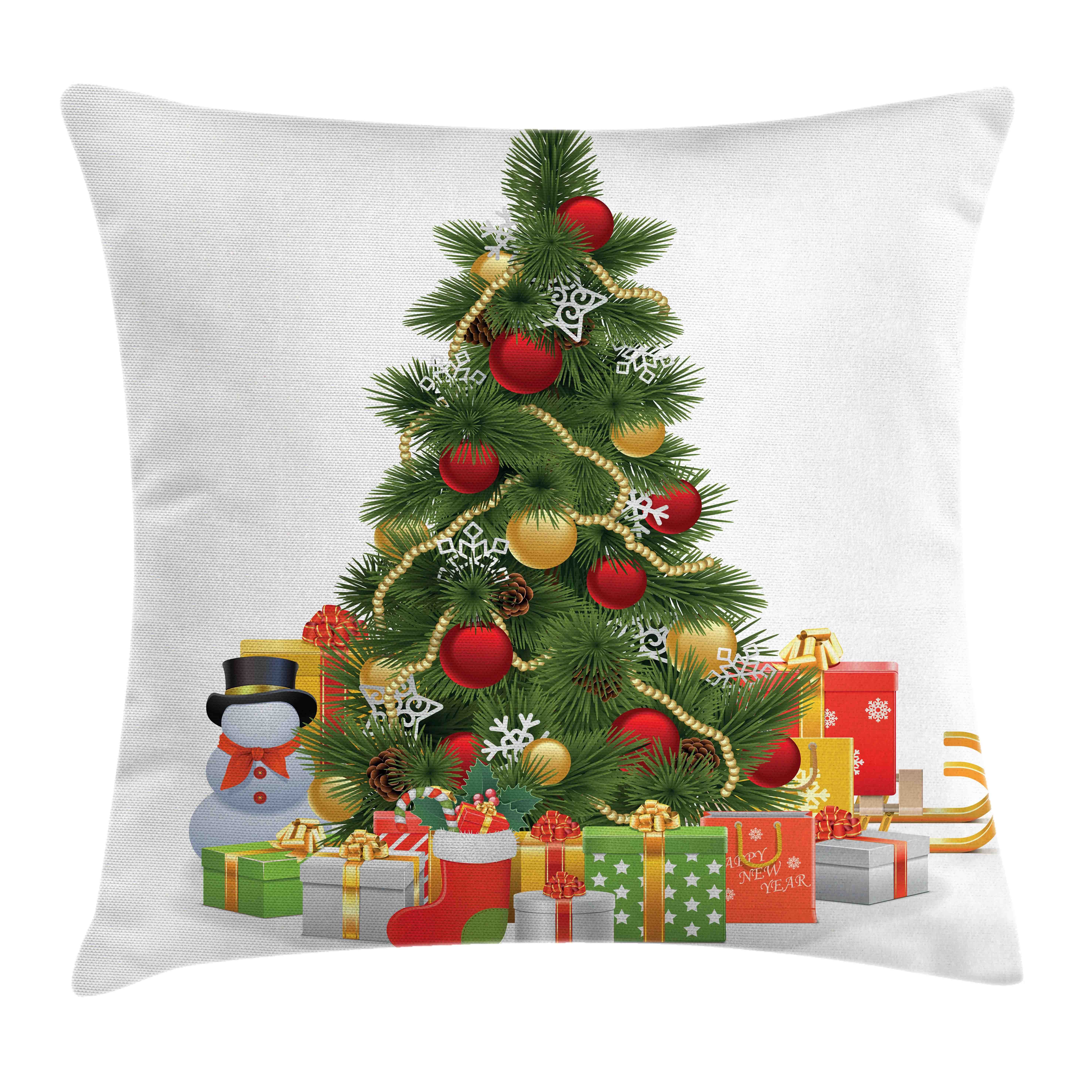 Kissenbezüge Reißverschluss Kissenhülle mit Farbfesten Farben Beidseitiger Druck, Abakuhaus (1 Stück), Weihnachten Weihnachtsbaum-Stil