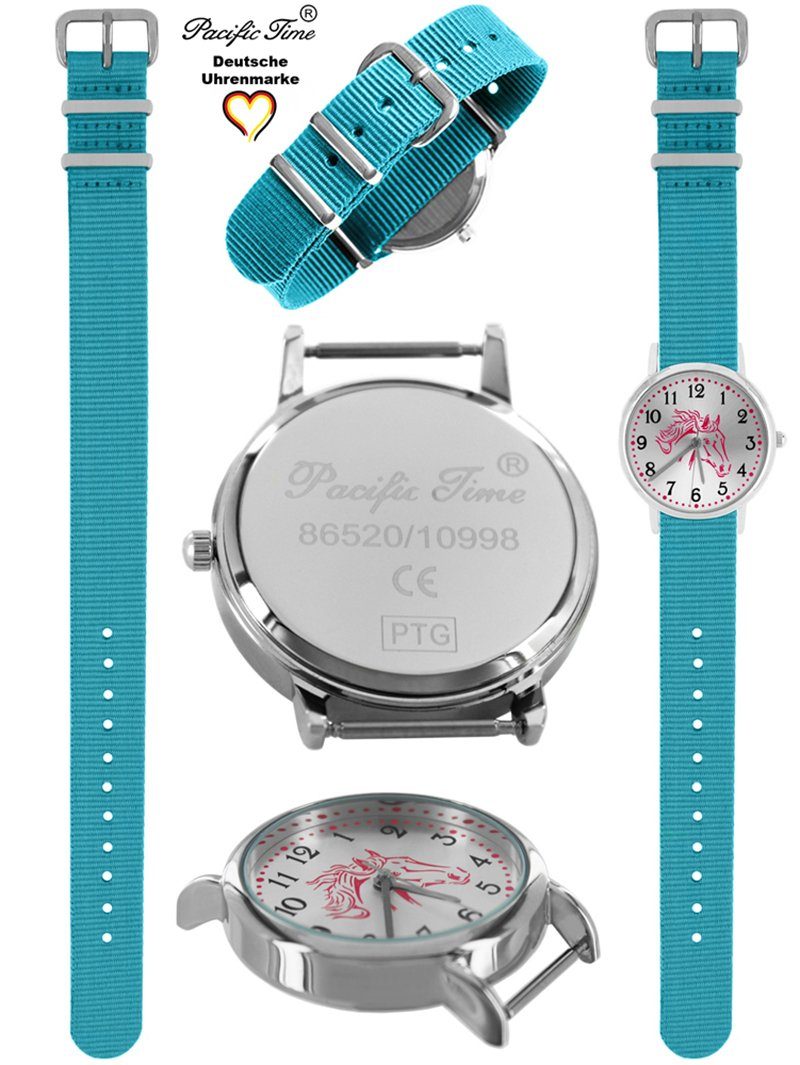 Gratis Match Versand und Armbanduhr Mix Pacific Design Time - hellblau Wechselarmband, Kinder Quarzuhr rosa Pferd