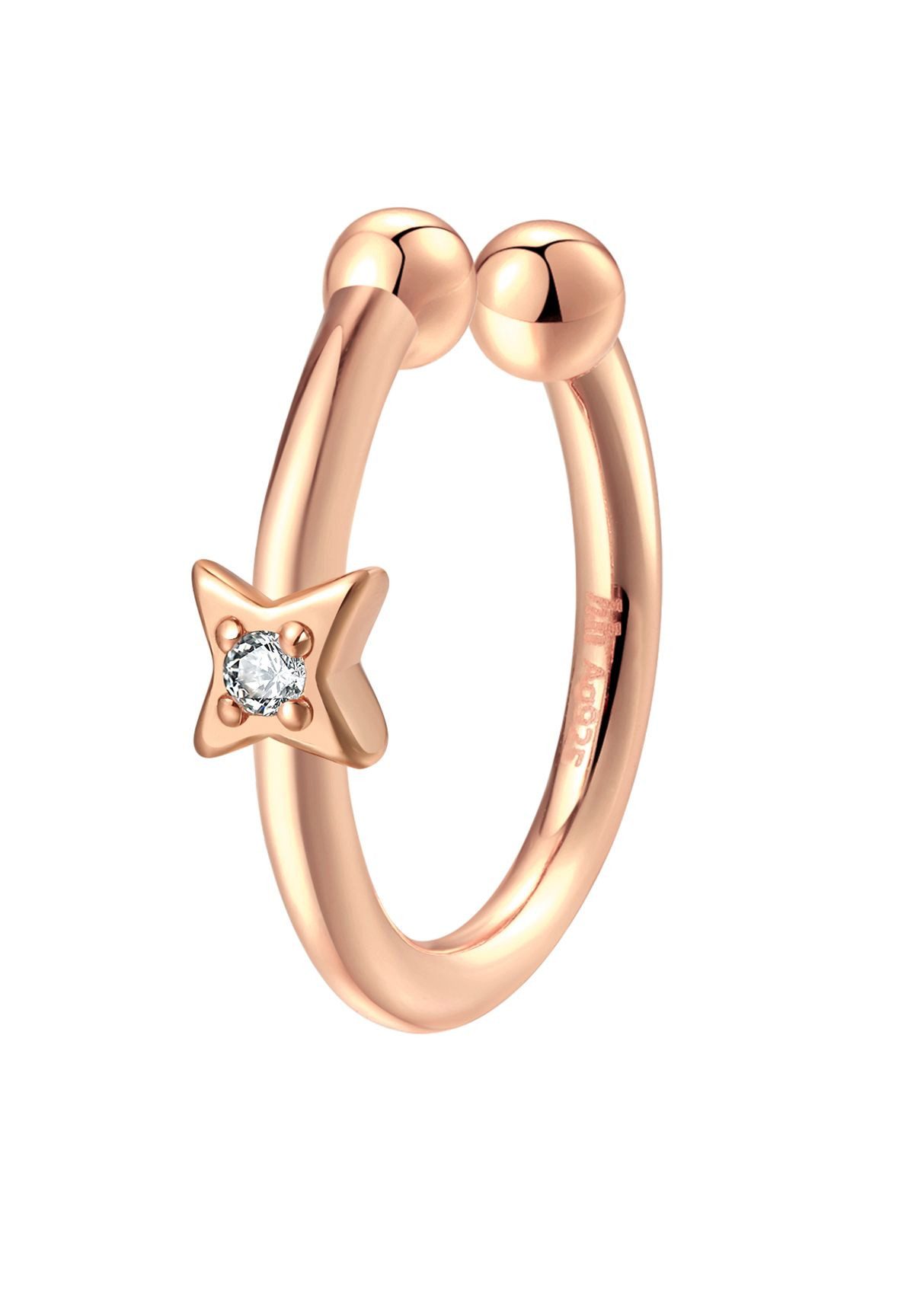 Ohrklemme Mond, Stern Ear Cuff, mit Zirkonia