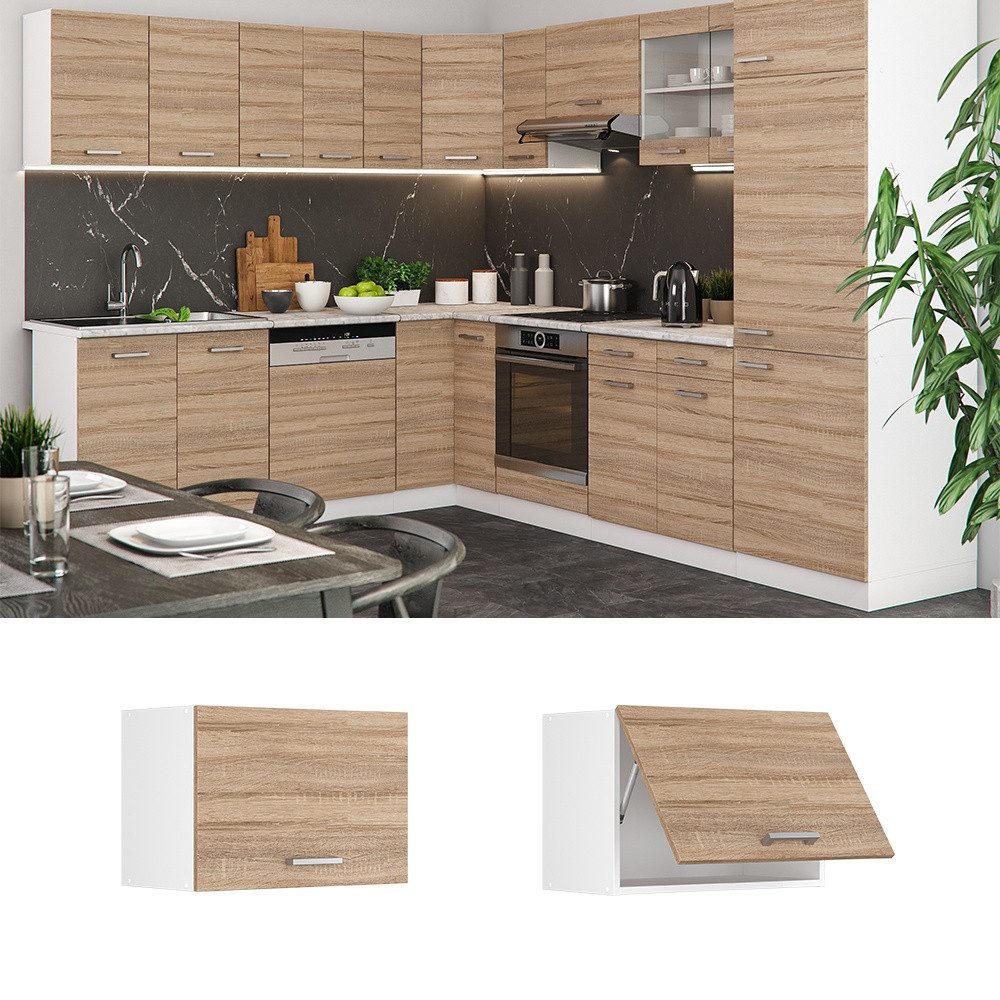 Vicco Hängeschrank R-Line, Sonoma/Weiß, 60 cm Flach (1-St)