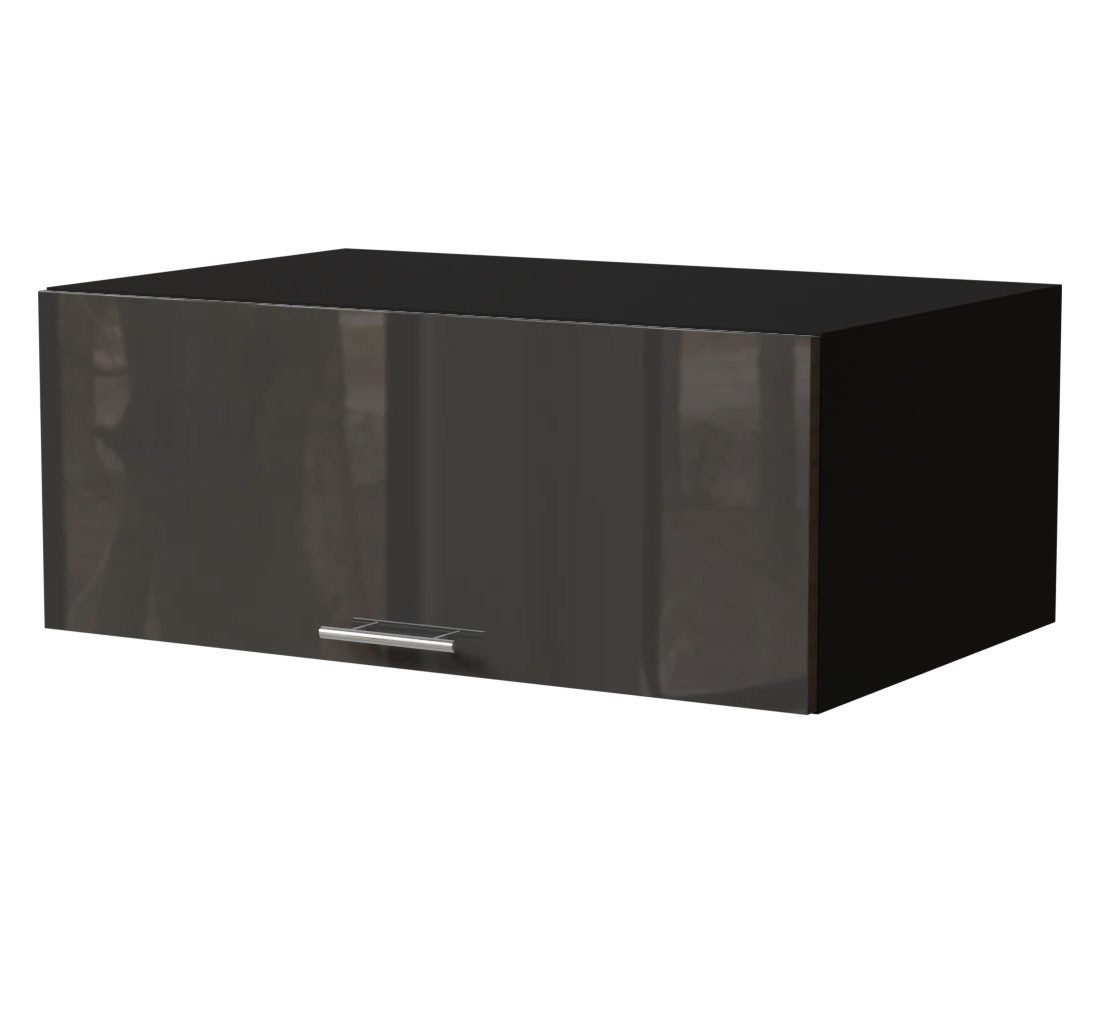 Feldmann-Wohnen Klapphängeschrank Essen (W6B/90, 1 Klappe, innen 1 Fach, 1-St., moderne Optik, lackierte Fronten) 90x59x36cm schwarz - graphit Hochglanz (ES-W6B/90)
