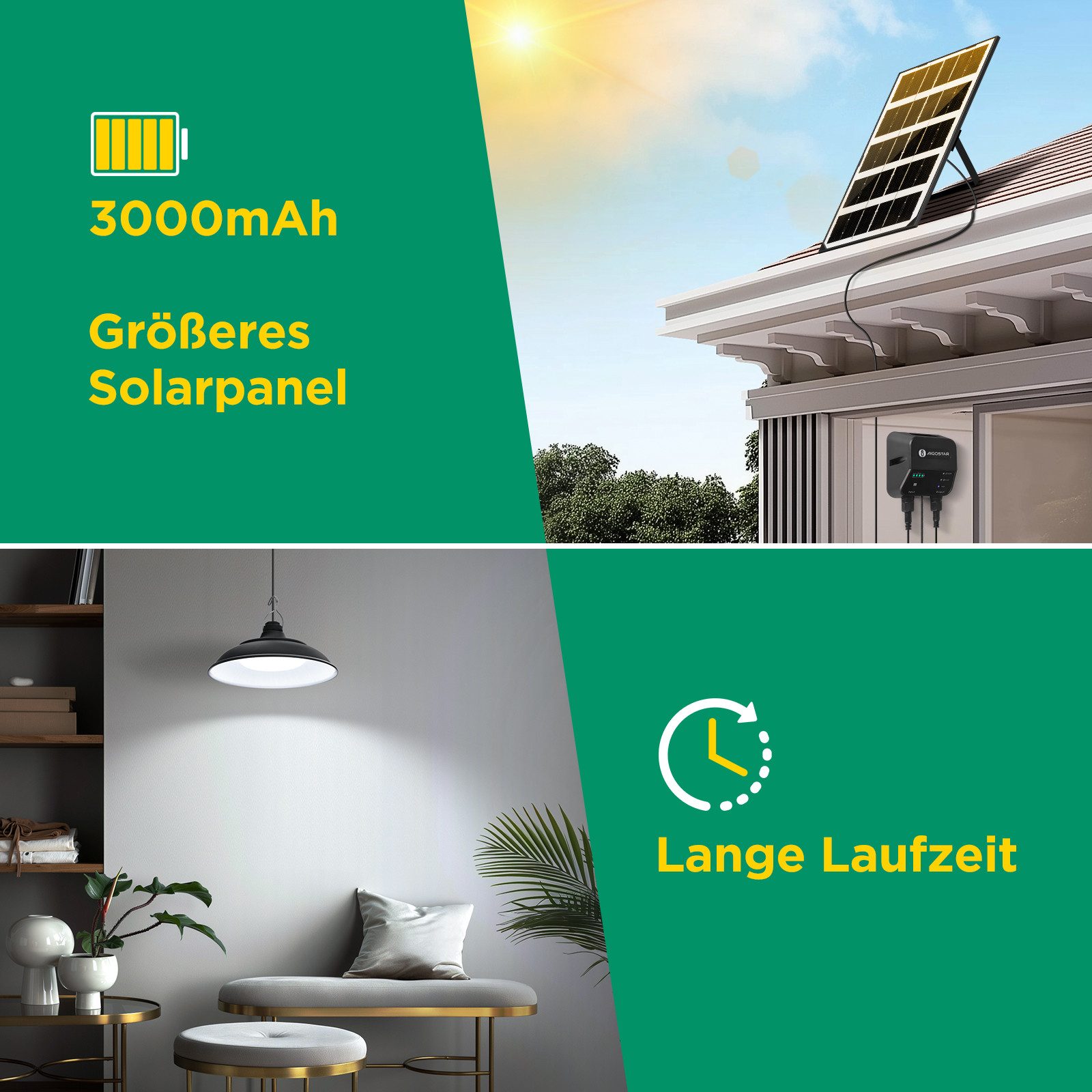 Aigostar LED Solarleuchte Solar-hängeleuchte,8 m Kabel,Solarlampen günstig online kaufen