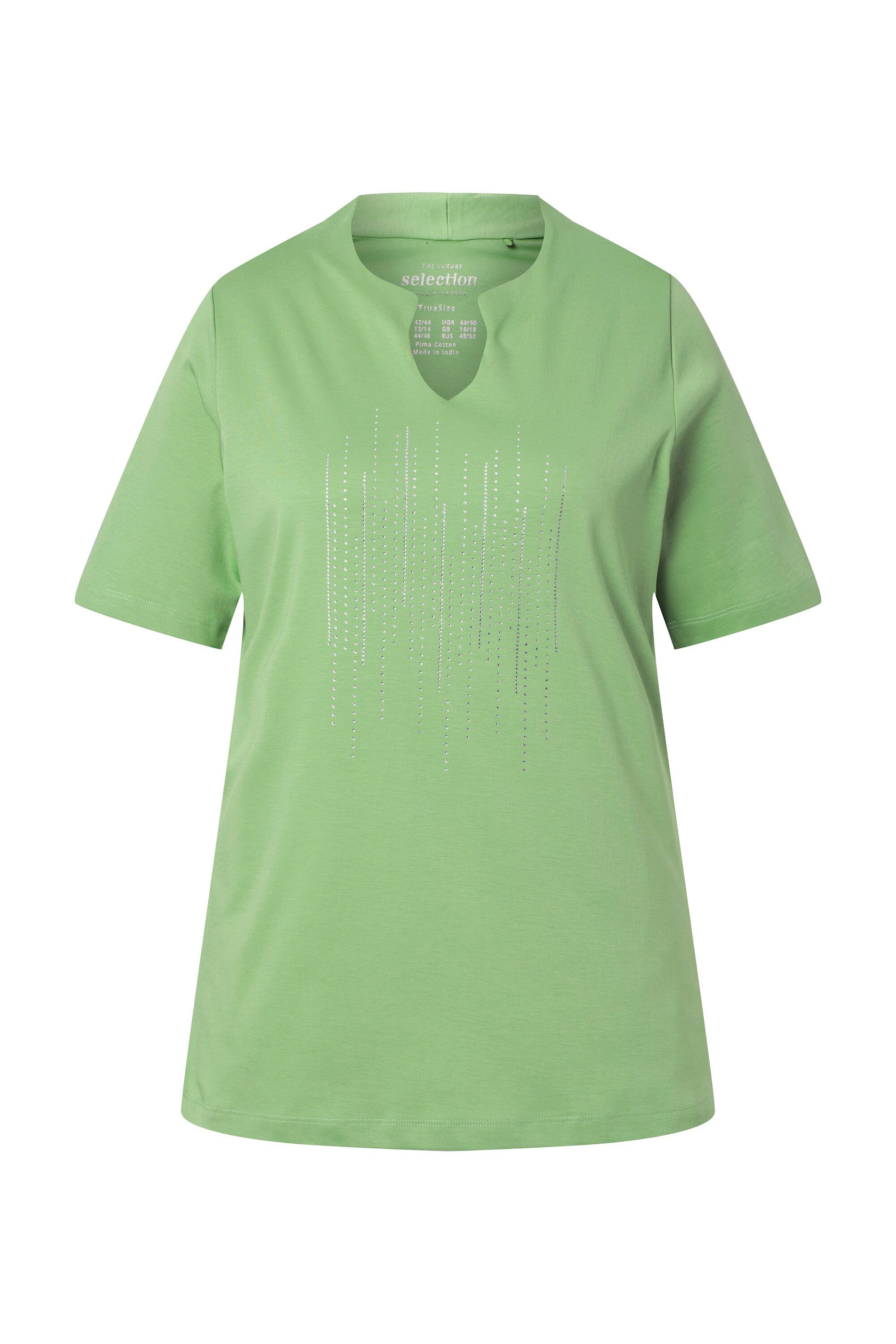 T-Shirt T-Shirt A-Linie Stehkragen Halbarm Pima Cotton
