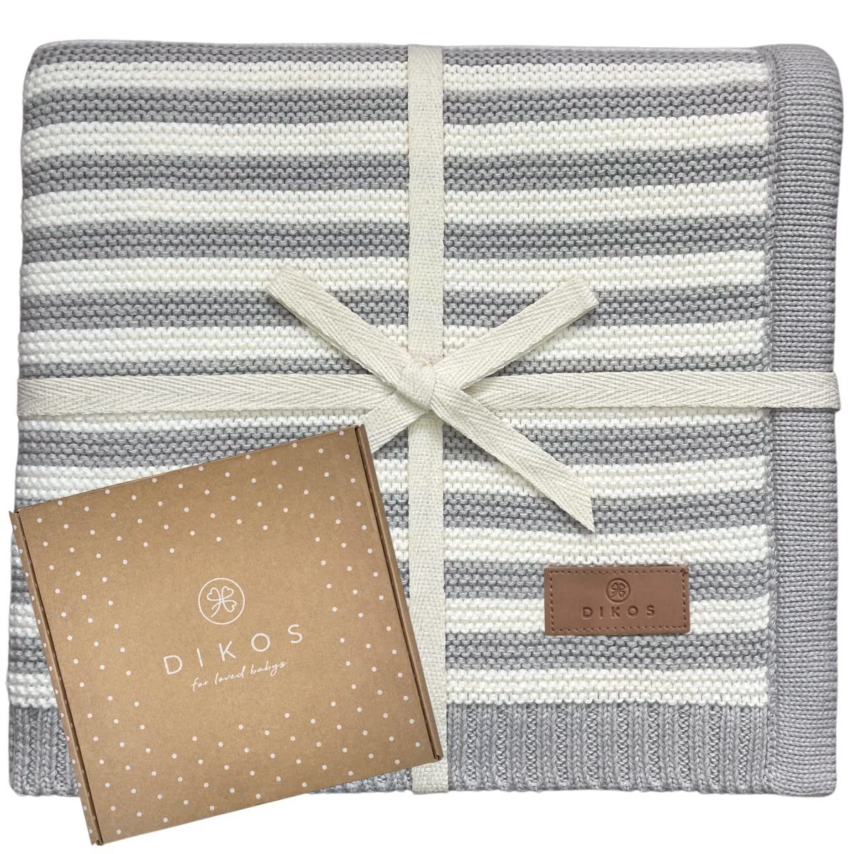 Babydecke DIKOS® Babydecke aus *100%* Bio Baumwolle Strickdecke Erstlingsdecke, DIKOS, PREMIUM Qualität atmungsaktiv, nachhaltig, plastikfrei, kuschelweich