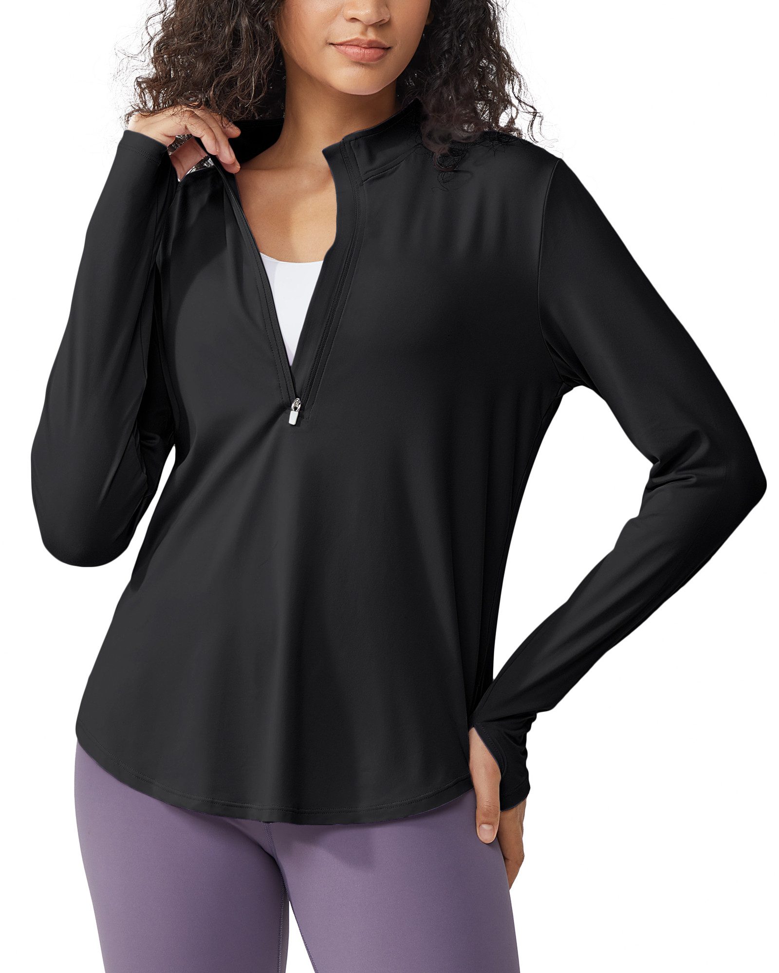 G4Free Trainingsshirt Damen Langarmshirt UPF 50+ Sonnenschutz UPF 50+, Feuchtigkeitsableitend und Schnelltrocknend, Atmungsaktiv