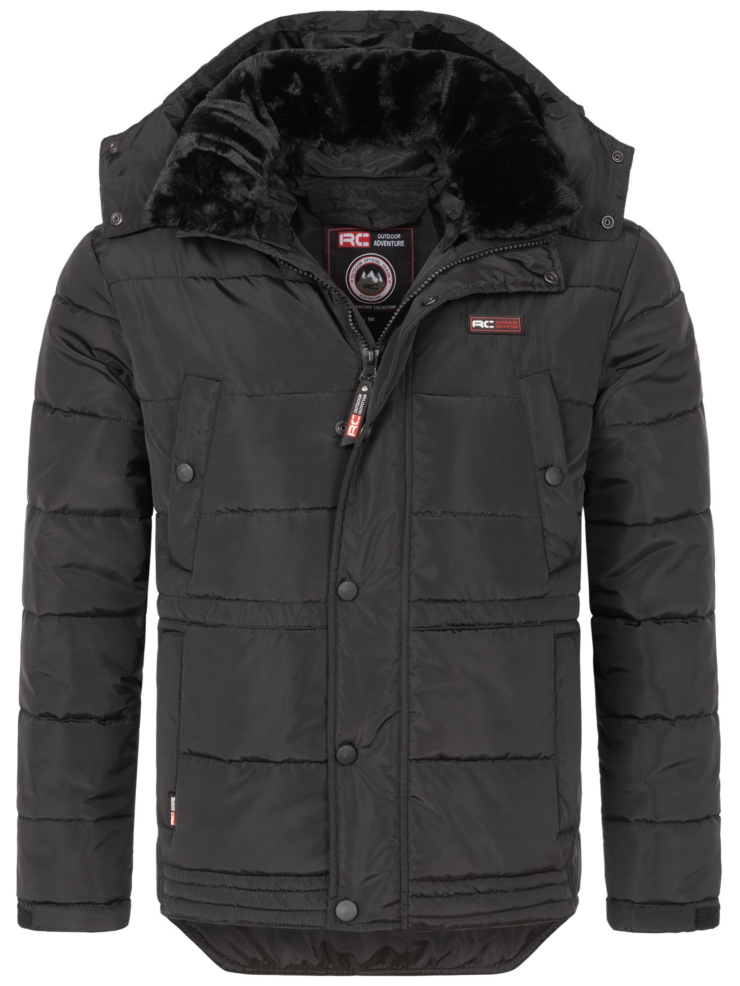 Winterjacke Herren Jacke mit Kunstfellkragen H-393