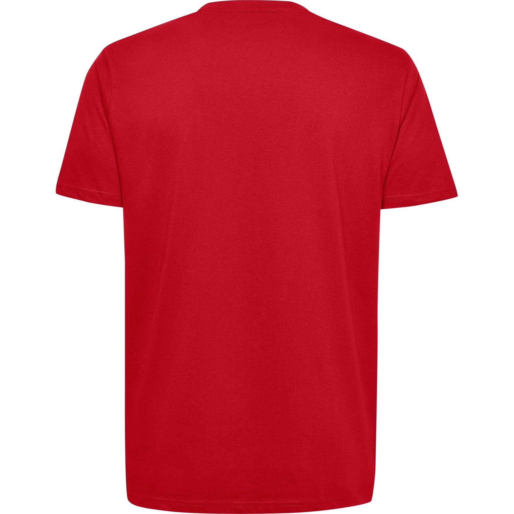aus Logo hummel T-Shirt Kurzarm Rot 5125 Sport HMLGO Shirt Baumwolle T-Shirt Rundhals in