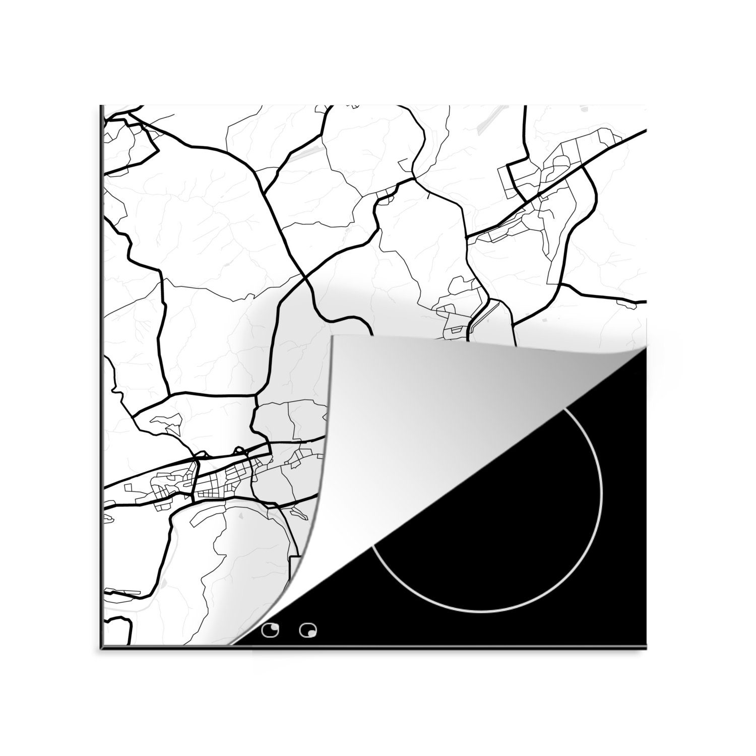 Karte Iserlohn - tlg), Ceranfeldabdeckung, - 78x78 (1 Vinyl, Arbeitsplatte cm, küche MuchoWow Stadtplan, Herdblende-/Abdeckplatte für - Karte