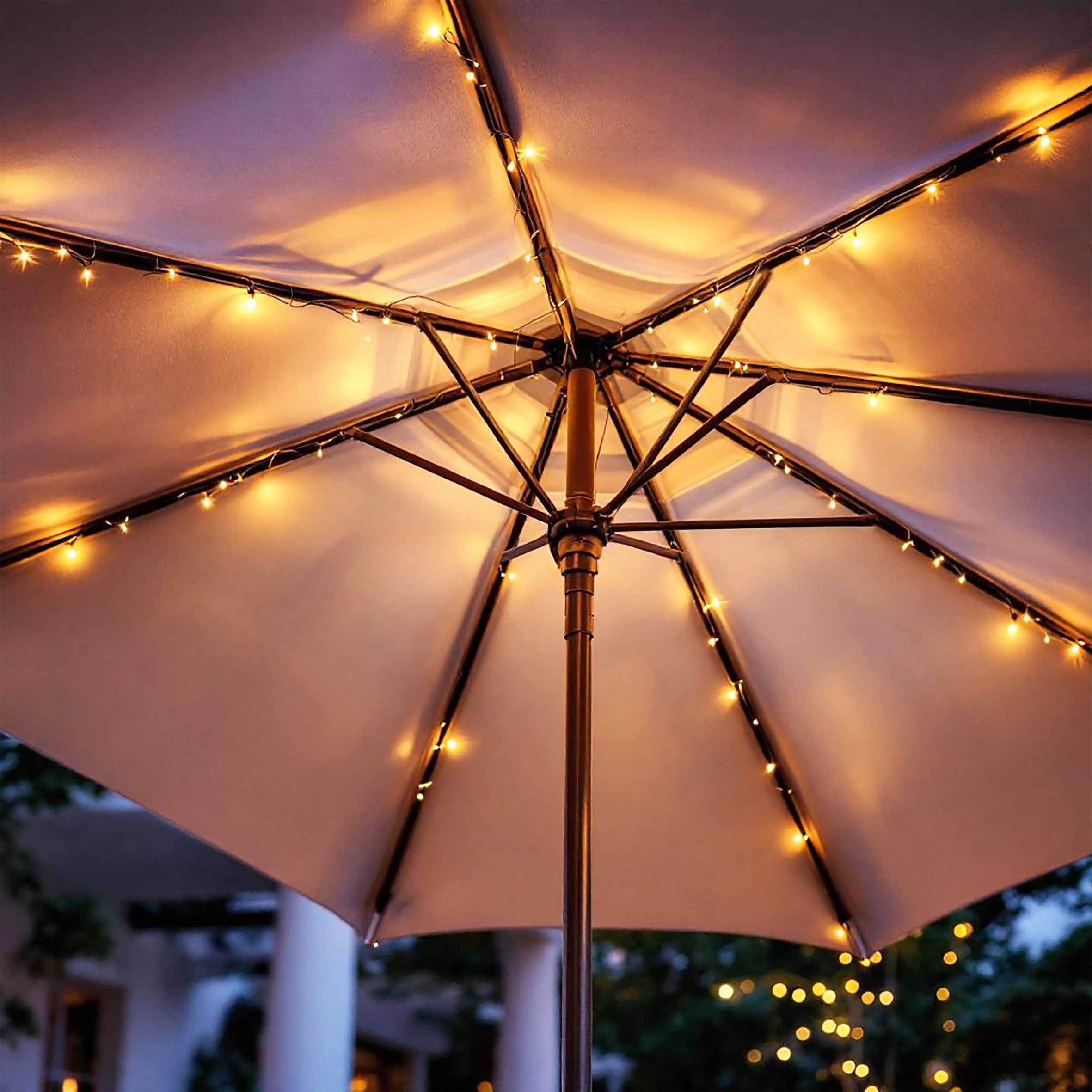 Spetebo Lichterkette Solar Sonnenschirm Beleuchtung 72 LED warm weiß - 8x 1 günstig online kaufen