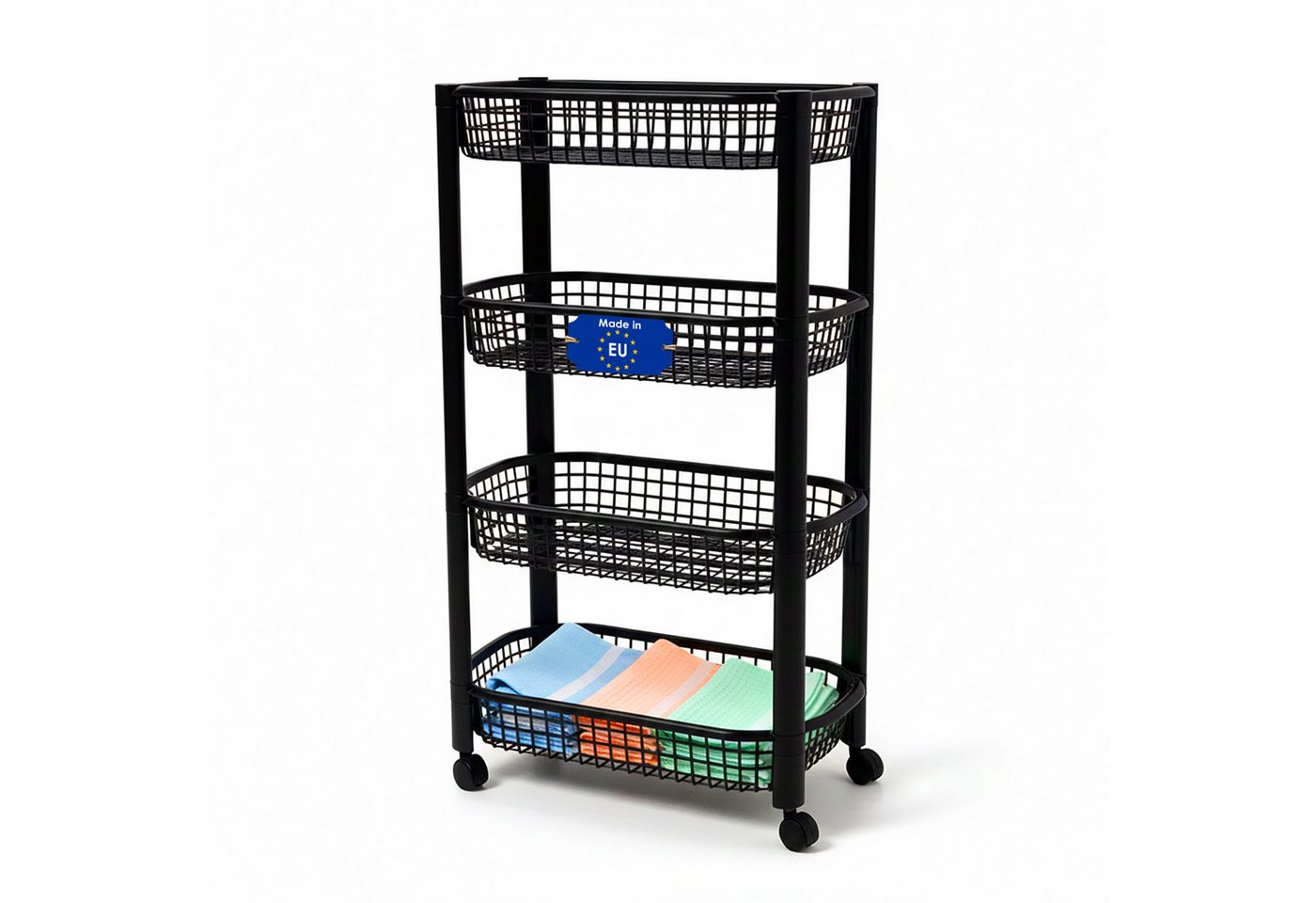 Spetebo Küchenwagen auf Rollen mit 4 Körben 79 x 46 cm, (Anzahl, 1 St., Stück), Hochwertige Qualität Made in EU