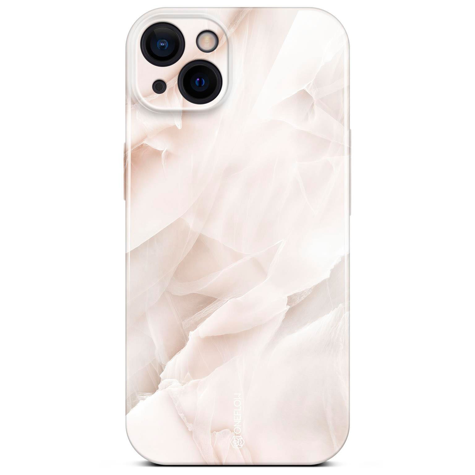 ONEFLOW Handyhülle für iPhone 13 Hülle Marmor Bliss Cover Creme Rosa 6,1 Zoll, Handy Schutz Backcover Handytasche Case Schutzhülle mit Kameraschutz
