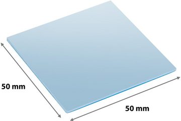 Poppstar CPU Kühler Wärmeleitpad 50x50 mm mit Wärmeleitfähigkeit 6 W/mk, 3 Stärken: 0,5mm / 1mm / 1,5mm, Farbe blau