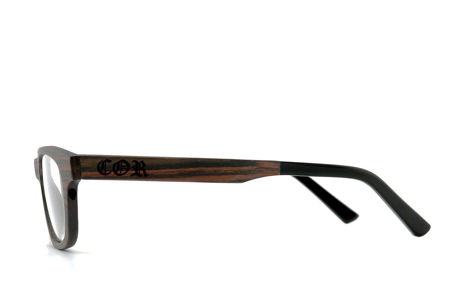 COR Brille COR010 Holzbrille, Bügel mit Flex-Scharnieren