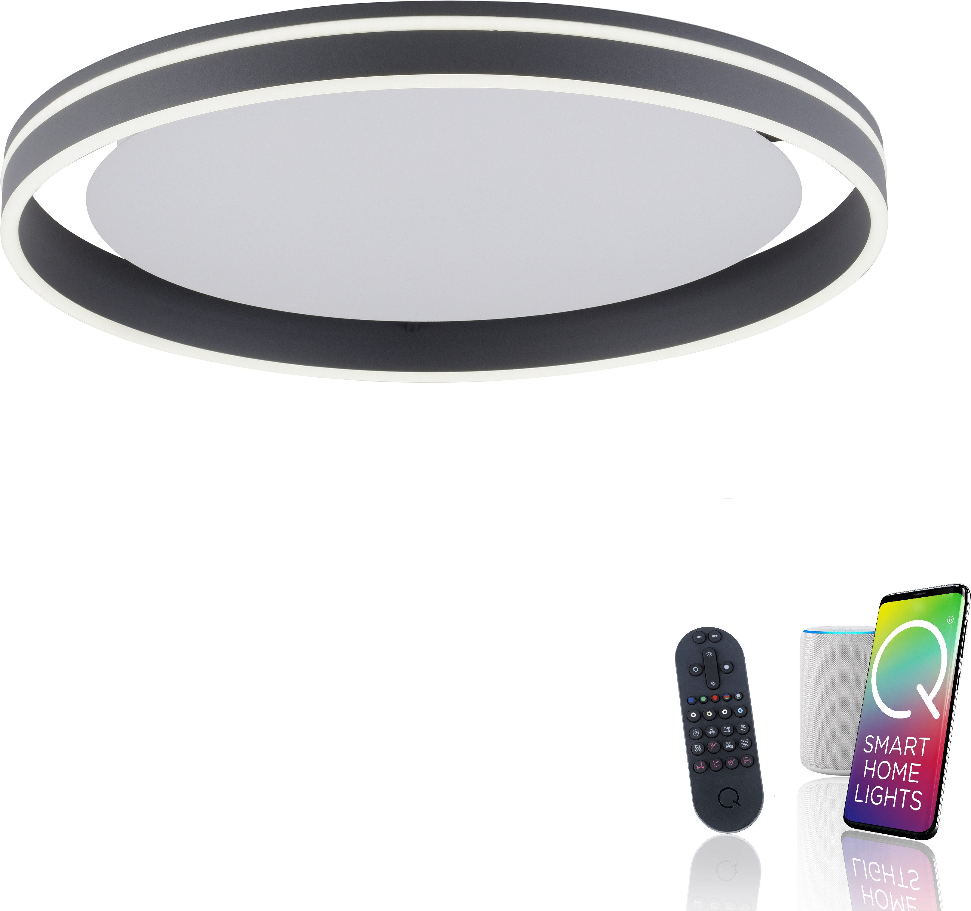 Neuhaus Q SMART HOME LIGHTS LED Deckenleuchte Q-VITO, Smart Home, LED fest integriert, warmweiß - kaltweiß