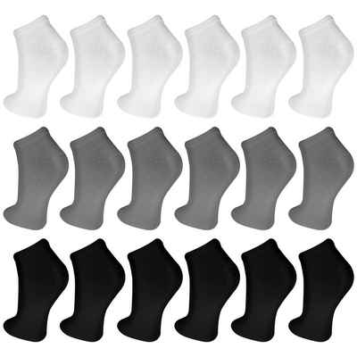 TEXEMP Sneakersocken »12, 24, 36 Paar Sneaker Socken Herren Damen Baumwolle Schwarz Weiß Grau Sport Füßlinge Kurzsocken Quarter« (Packung, 12-Paar) Robust & Langlebig