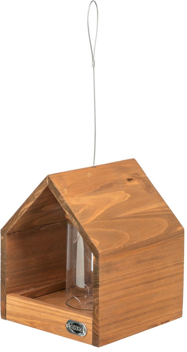 TRIXIE Vogelhaus Vogelfutterhaus zum Aufhängen - braun - 20 × 24 × 20 cm