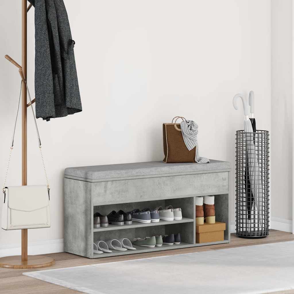 vidaXL Schuhregal Schuhbank Betongrau 102x30,5x45 cm günstig online kaufen