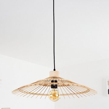 hofstein Deckenleuchte Retro Hänge Pendel Lampen runde Rattan Küchen Schlaf Wohn Ess Zimmer