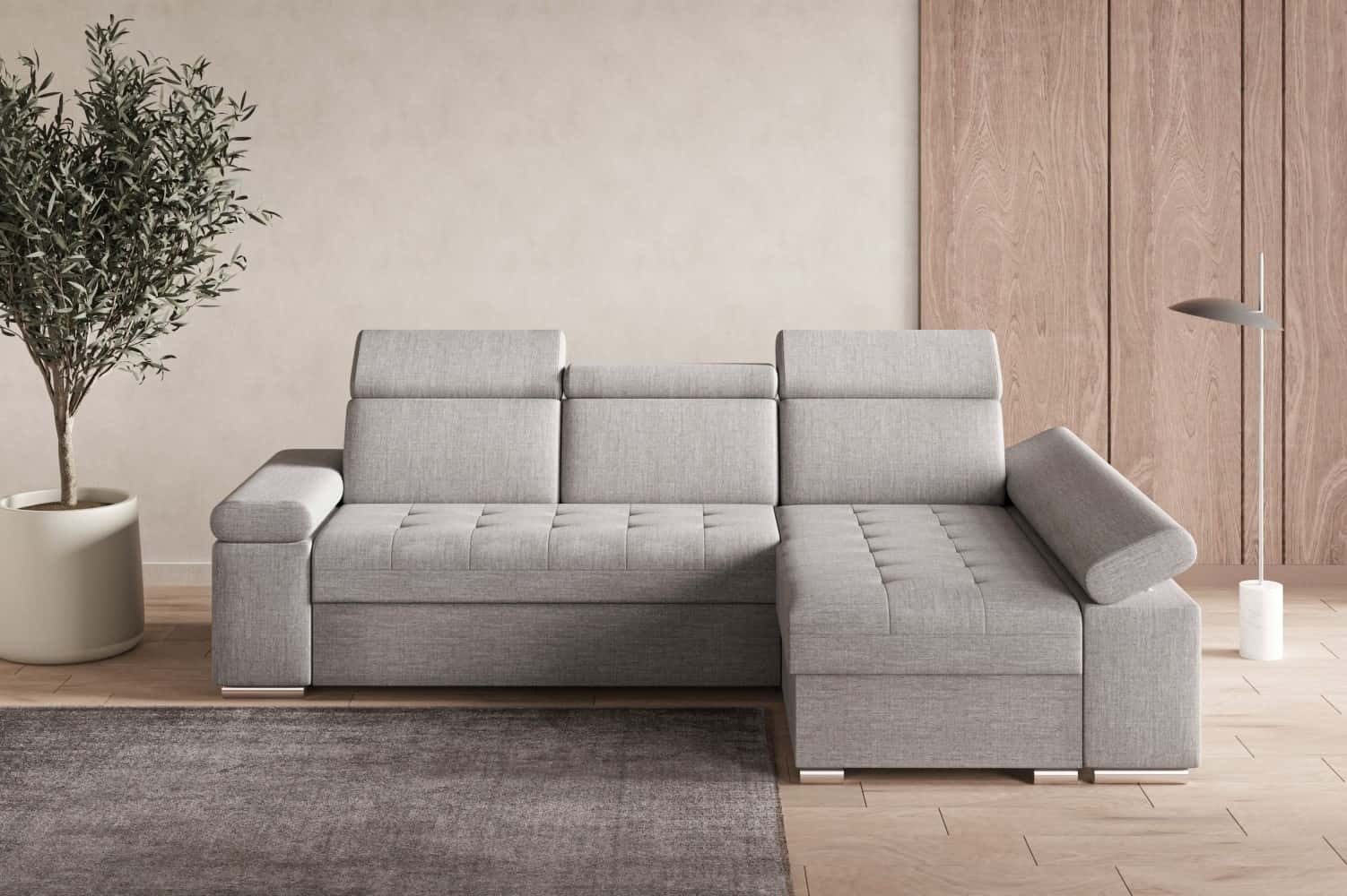 Myhomelando Ecksofa Toronto, mit Schlaffunktion, Bettkasten, verstellbare Kopflehnen