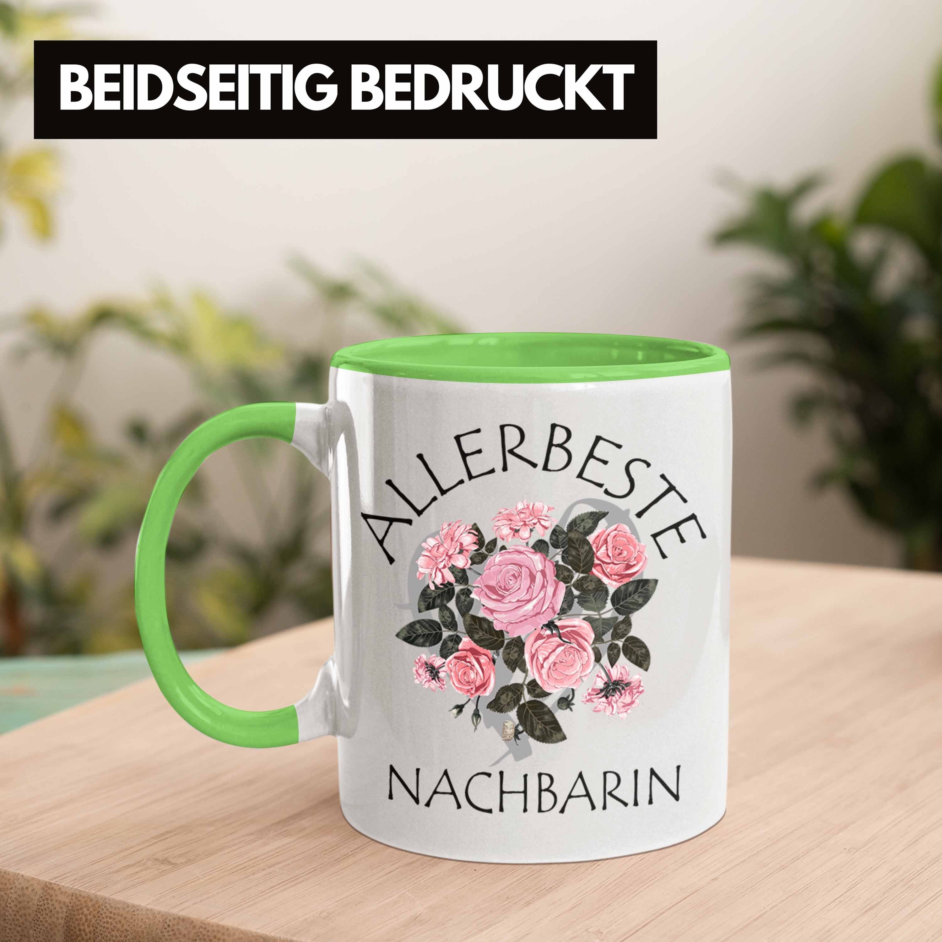 Trendation Tasse Trendation - Nachbarin Geschenk Geburtstag Grün Beste Nachbarin Geschenkidee Lieblings Tasse Freundin