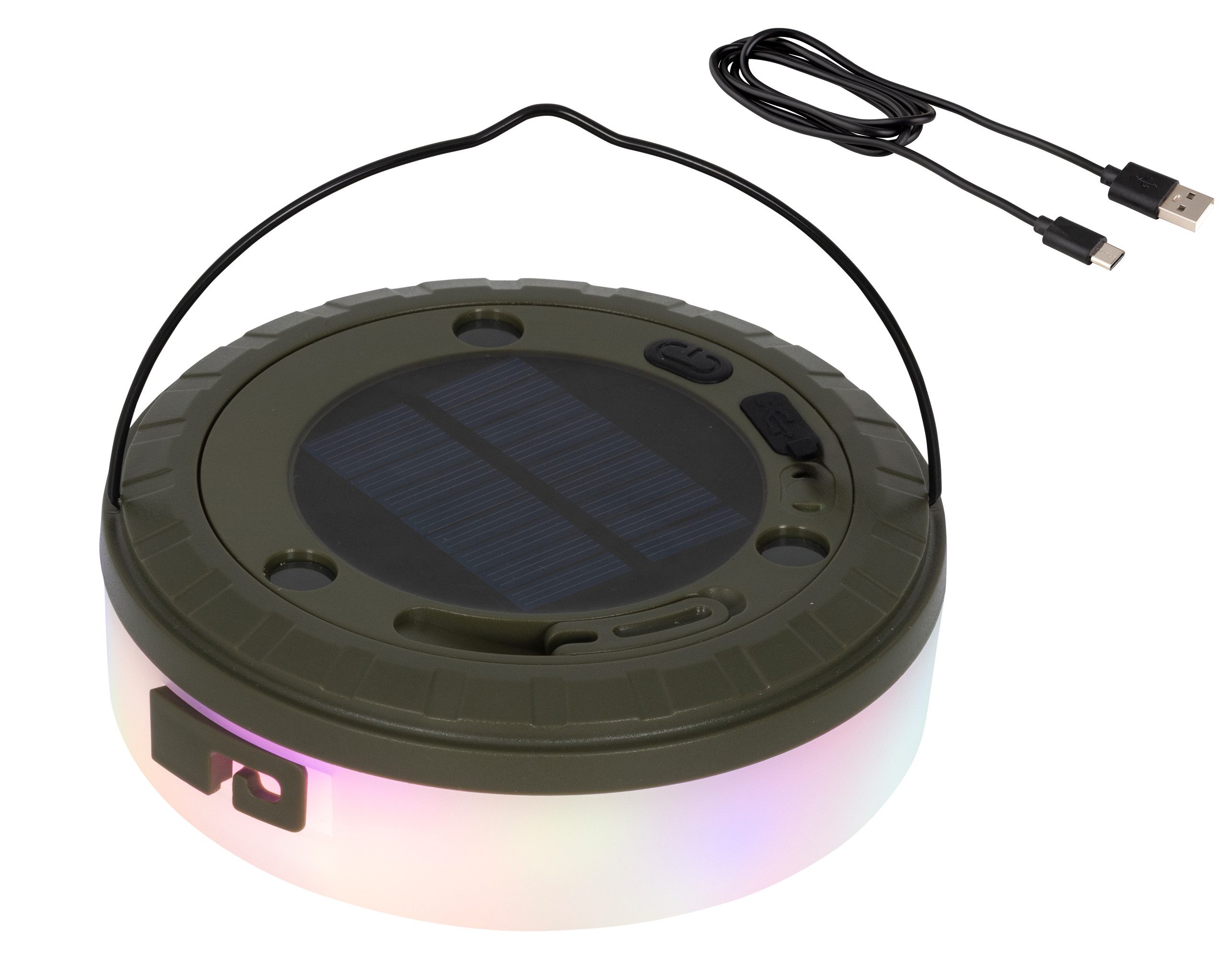 Lumineo LED-Lichterkette, Solar Lichterkette 10m aufrollbar & USB-C aufladbar mit 136 LEDs Bunt