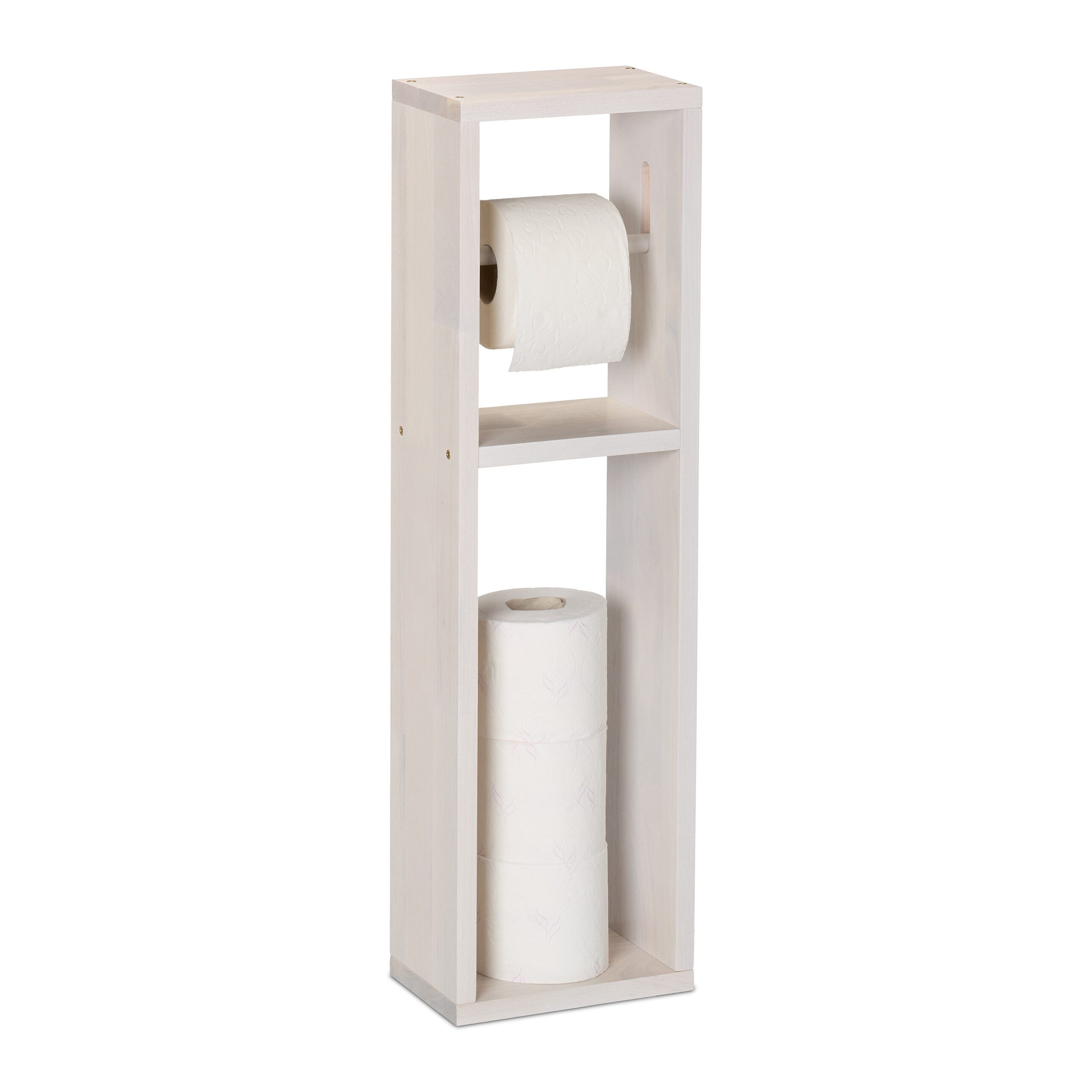 relaxdays Toilettenpapierhalter Vintage Weiß günstig online kaufen
