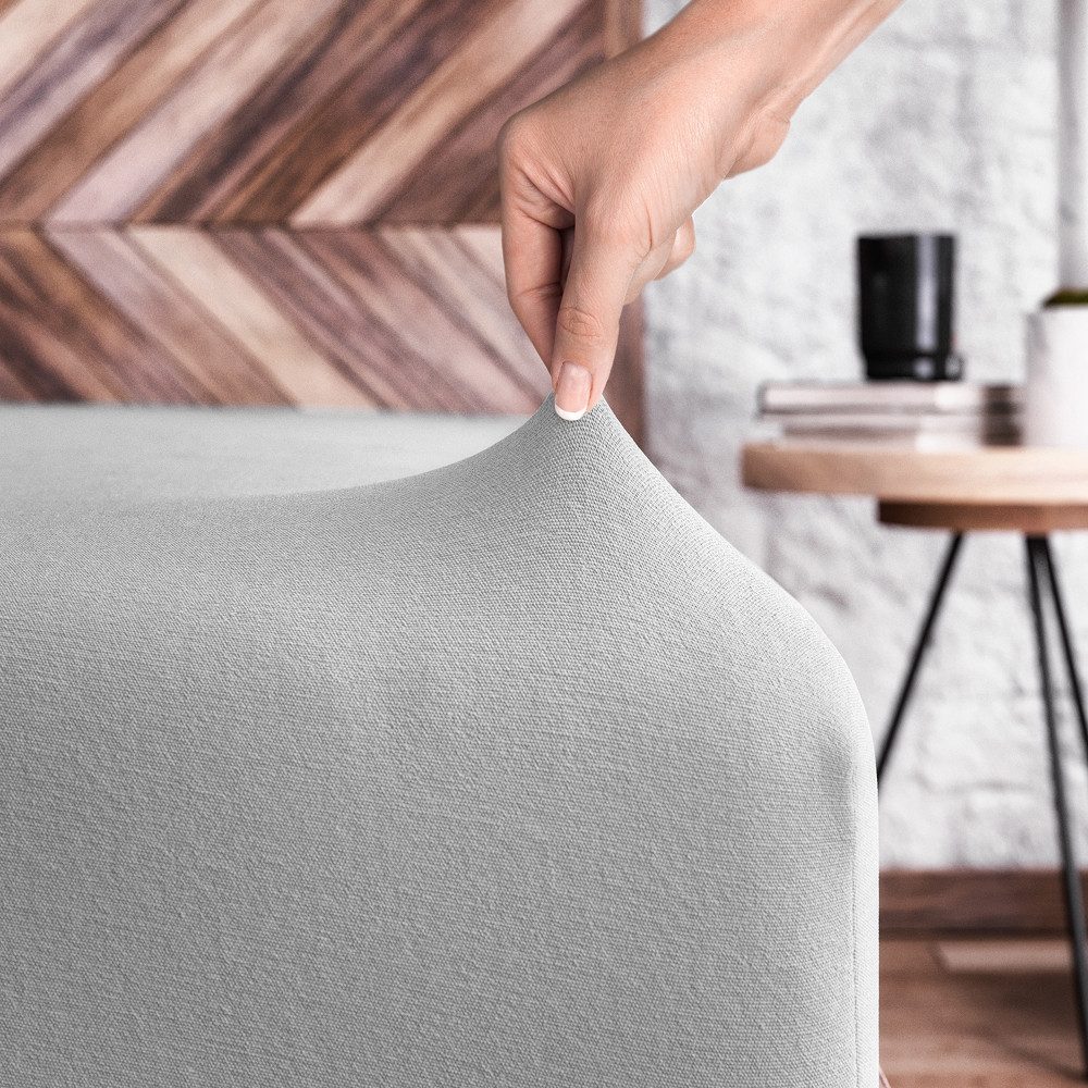 Wolkenfeld Spannbettlaken 100% Baumwolle - Superweiches Bettlaken für Matratzen von 5 bis 20cm, Jersey, Gummizug: rundum, (1 Stück), Rutschfest & Blickdicht - 9 – Bild 2 von 5