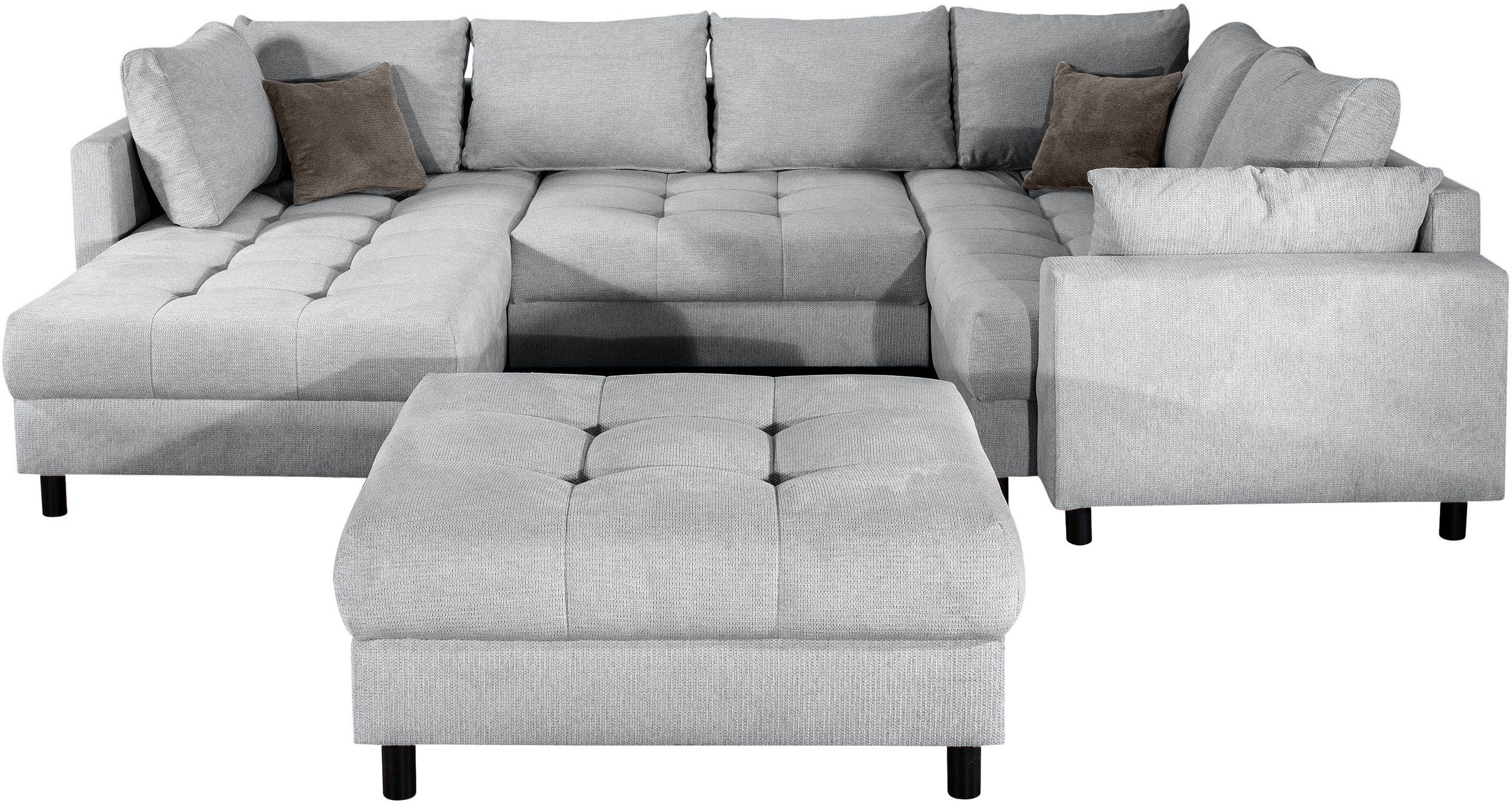 COLLECTION AB Wohnlandschaft Toni U-Form mit Armlehne, inkl. Hocker und Zie günstig online kaufen