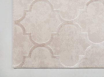 Teppich Badra Kurzflor, my home, rechteckig, Höhe: 12 mm, geometrisch, Hoch Tief Design, 3-D Wirkung, Ornamente, Wohnzimmer