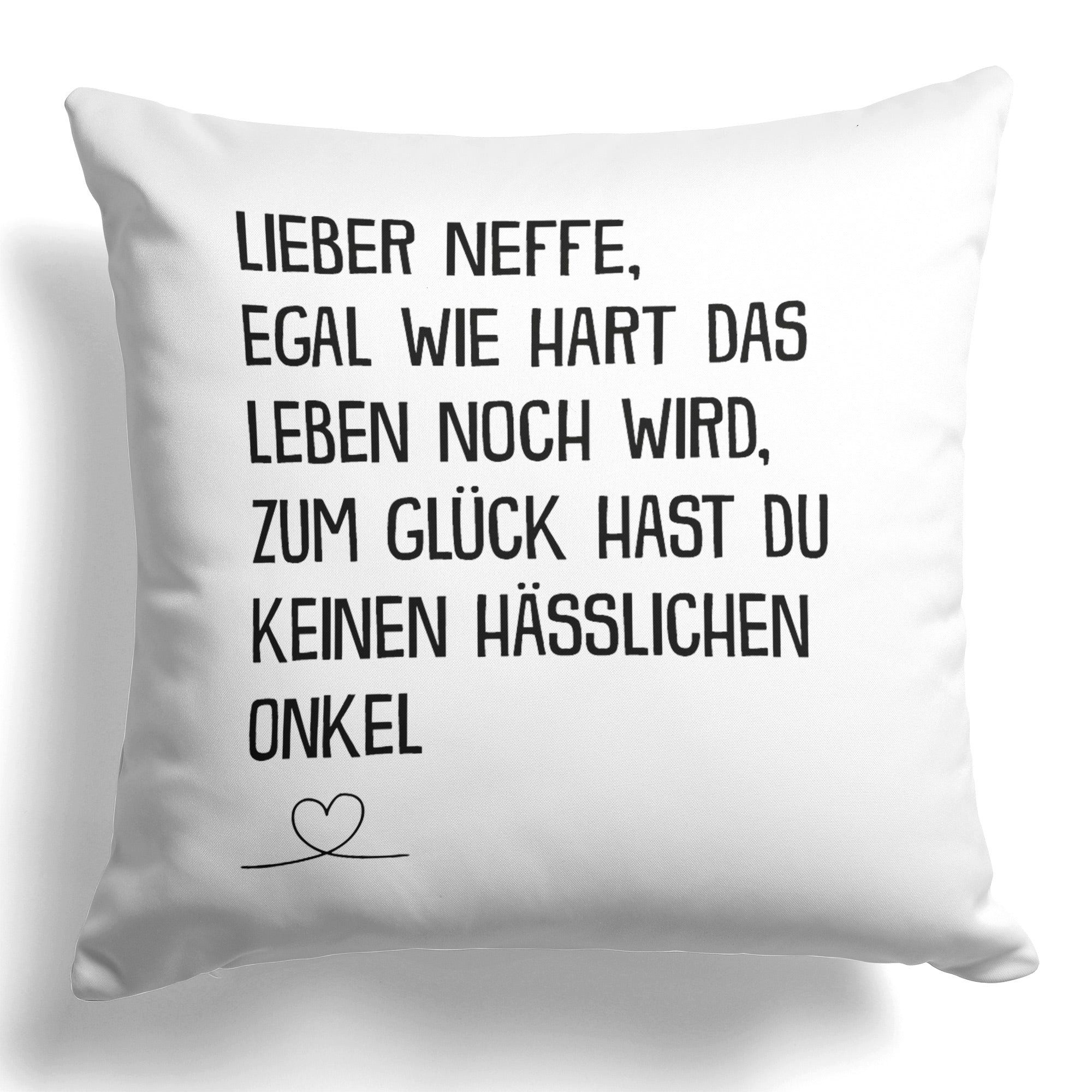Dekokissen Neffe Geschenk v. Onkel Deko Jungs 18. Geburtstag Firmung Weihnachten