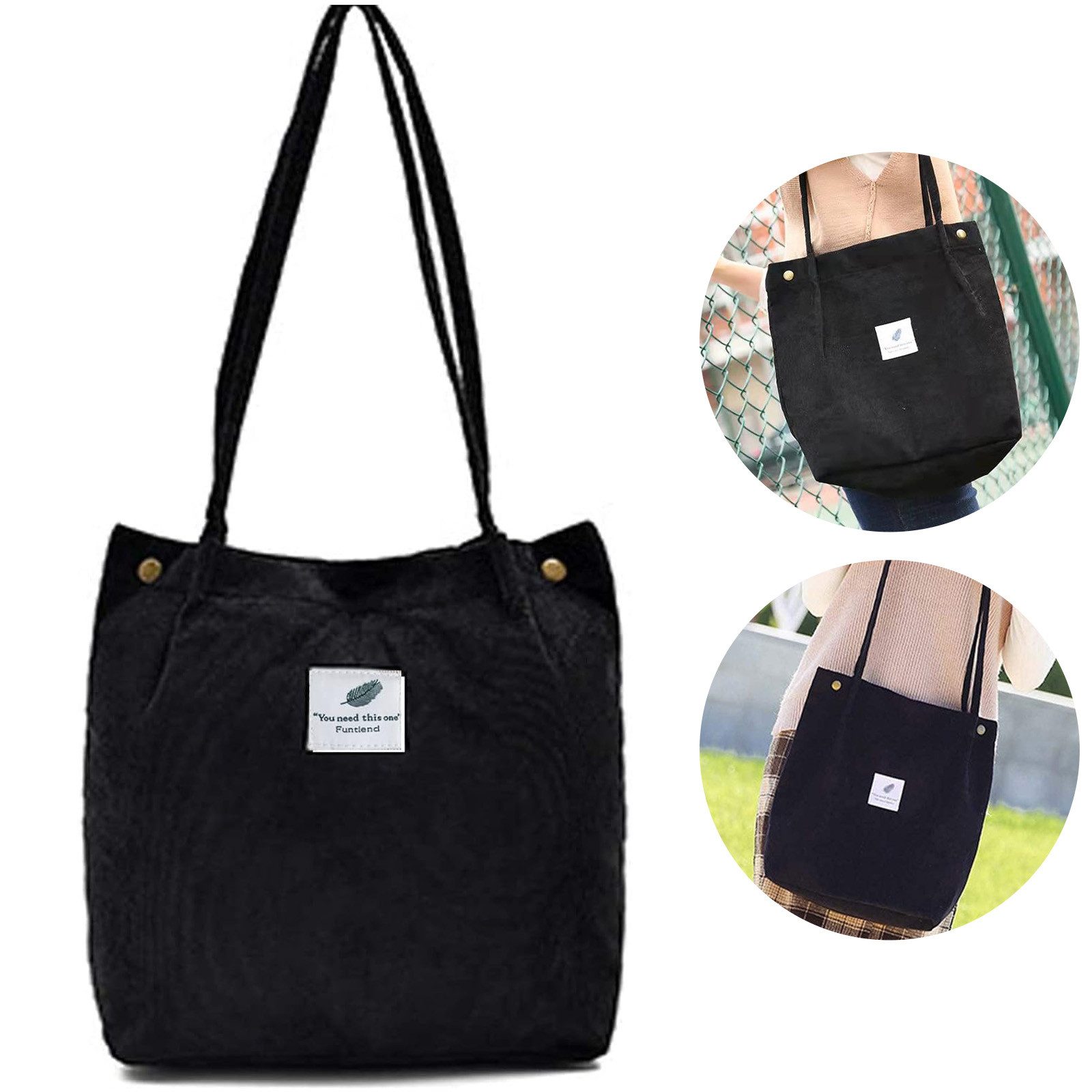 OKWISH Handtasche Kordsamtschultertasche Tote Bag Freizeittasche Alltagstas günstig online kaufen