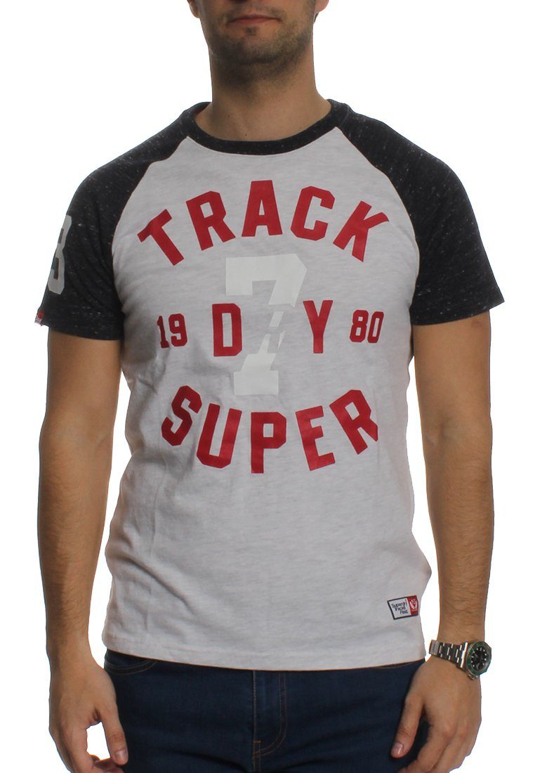 Superdry T-Shirt Superdry T-Shirt Men TRACKSTER BASEBALL SS Ice Marl Atlantic Navy