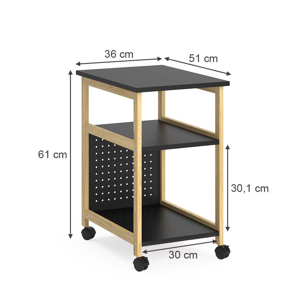 Vicco Laptoptisch Elvia, Schwarz/Kiefer, 36 x 51 cm (1-St)