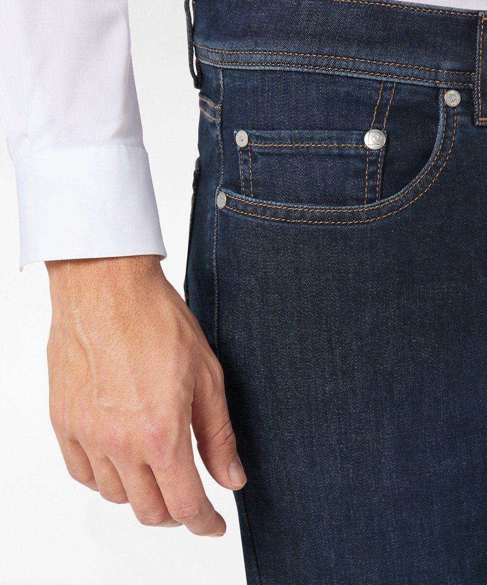 Herren Jeans Pierre Cardin 5-Pocket-Jeans PIERRE CARDIN LYON VOYAGE rinsed wash dark denim