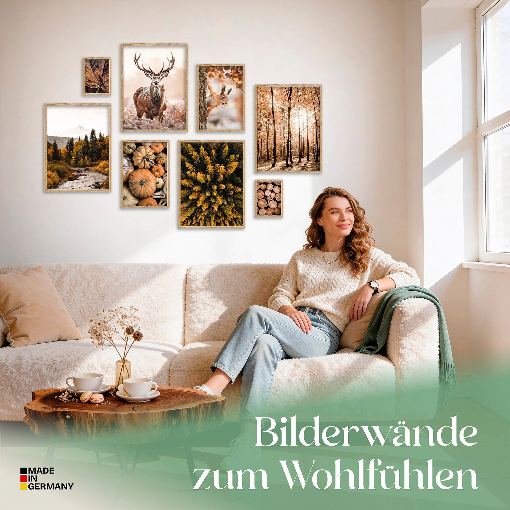ARTFAVES Bilder-Collage Poster Set Autumn Forest I mehrteilige Bilderwand I Wandbilder Herbst, (Wandbilder modern, 8 St) – Bild 3 von 5
