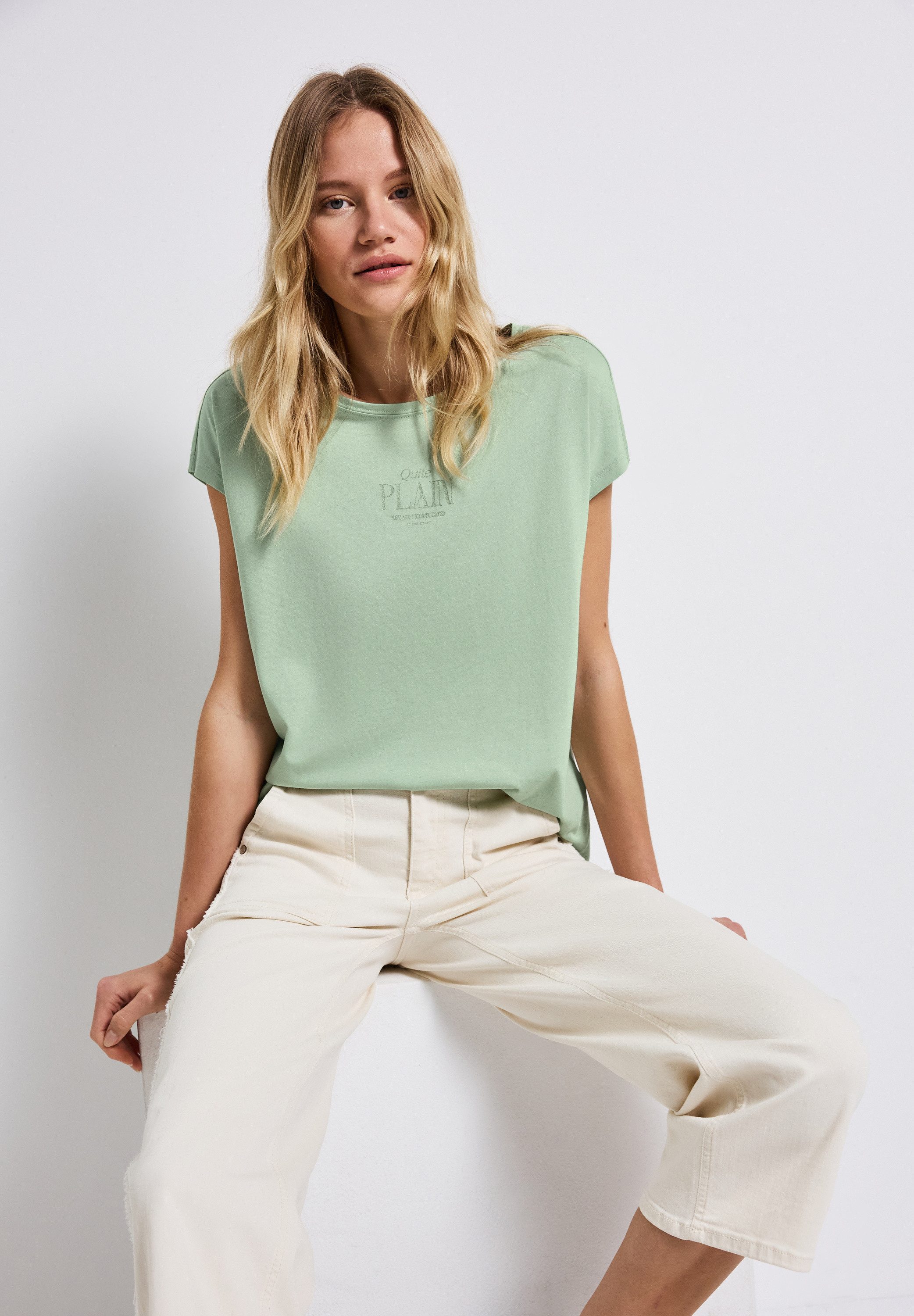 STREET ONE Shirttop mit Wording Print günstig online kaufen