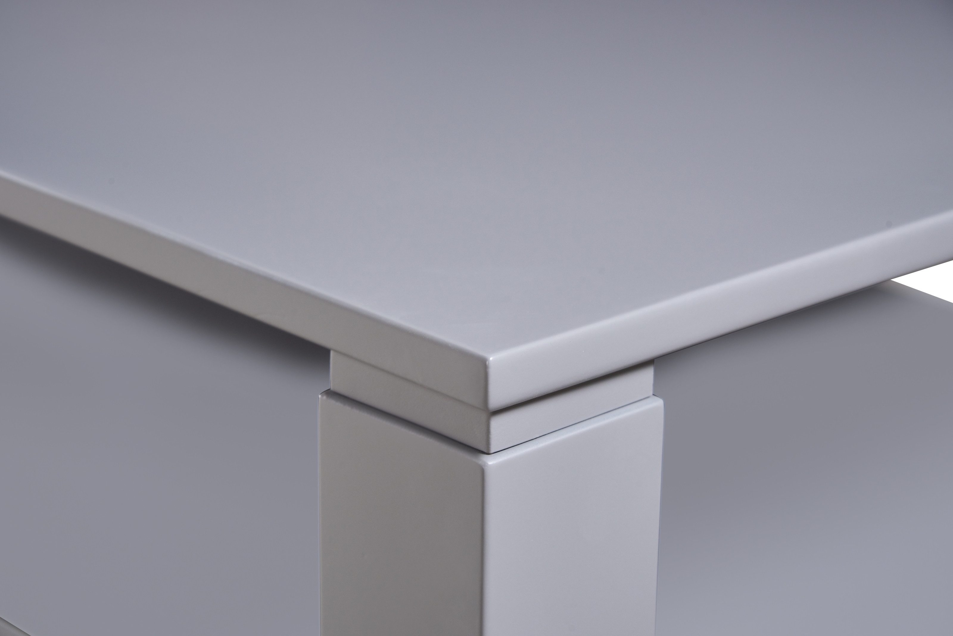 PREISBRECHER Couchtisch Romy, in grau, Melamin, MDF - 110x41x70cm (BxHxT)