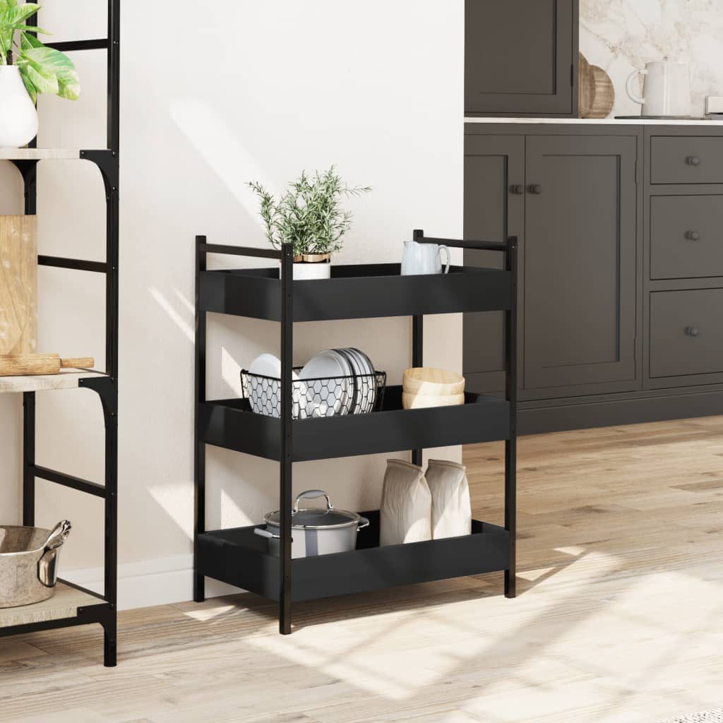 vidaXL Küchenwagen Küchenwagen Schwarz 50x30x70 cm günstig online kaufen