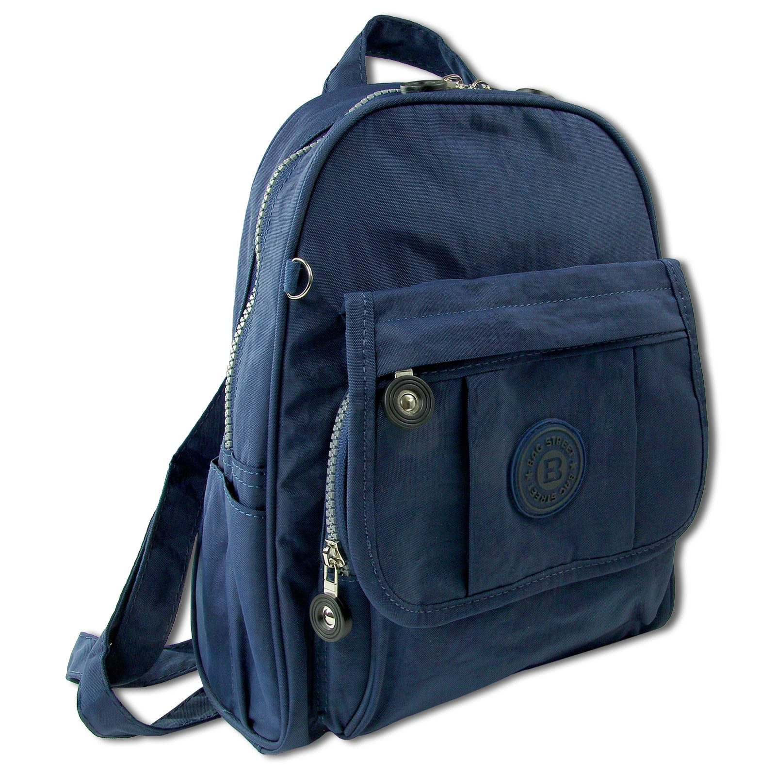 BAG STREET Freizeitrucksack Bag Street Rucksack Crinkle Nylon navy (Cityrucksack), Damen, Jugend Cityrucksack, Freizeitrucksack Nylon, blau ca. 30cm hoch – Bild 2 von 5