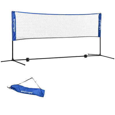 SPORTNOW Badmintonnetz Höhenverstellbar Tennisnetz, 103/120/155H cm (Volleyballnetz, 1-St., Federballnetz), Metall Polyester Blau