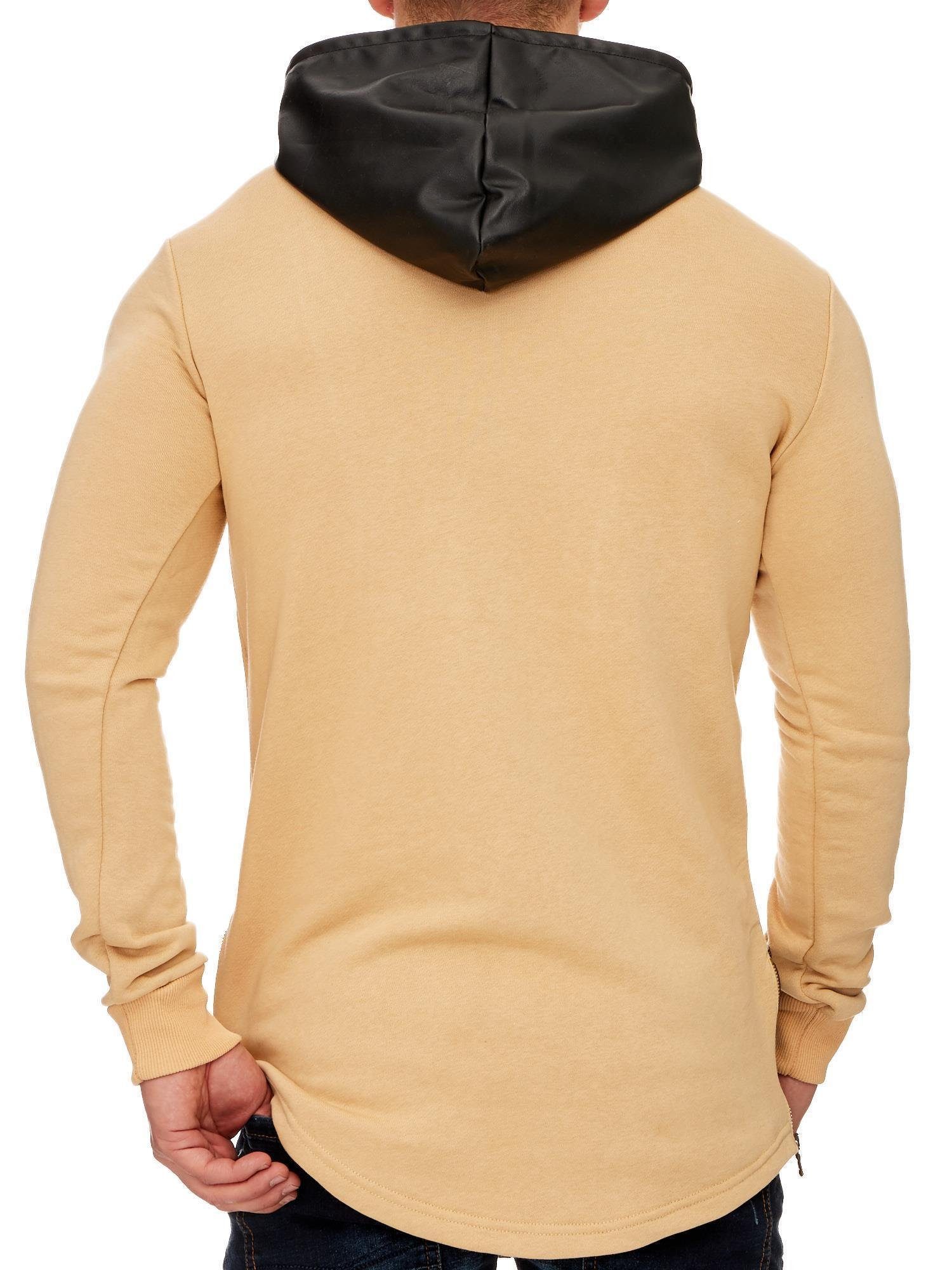 Tazzio Sweatshirt Oversize modisches Kapuzensweatshirt beige-1216