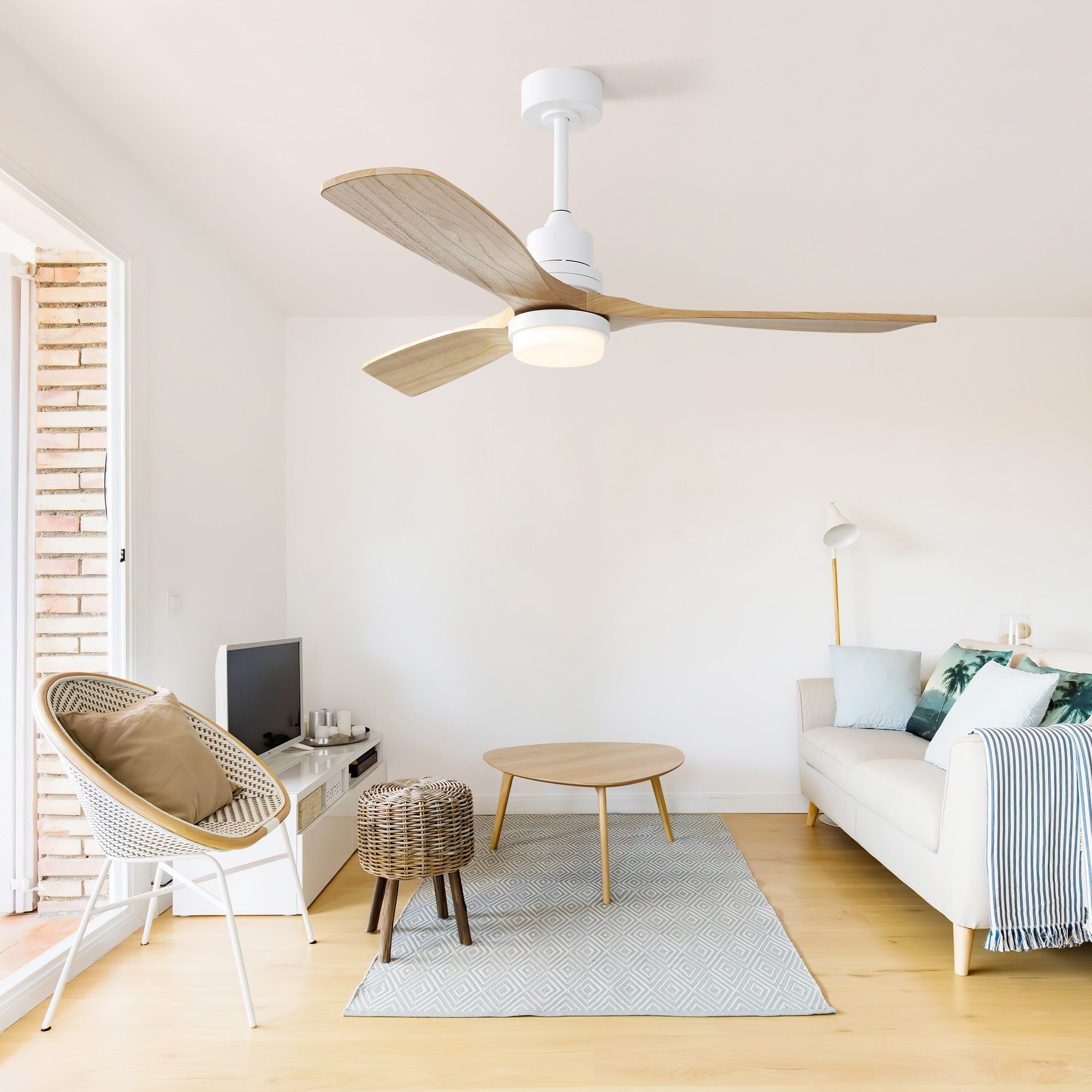 BlingBin Deckenventilator 132cm Massivholz Deckenventilatoren mit günstig online kaufen