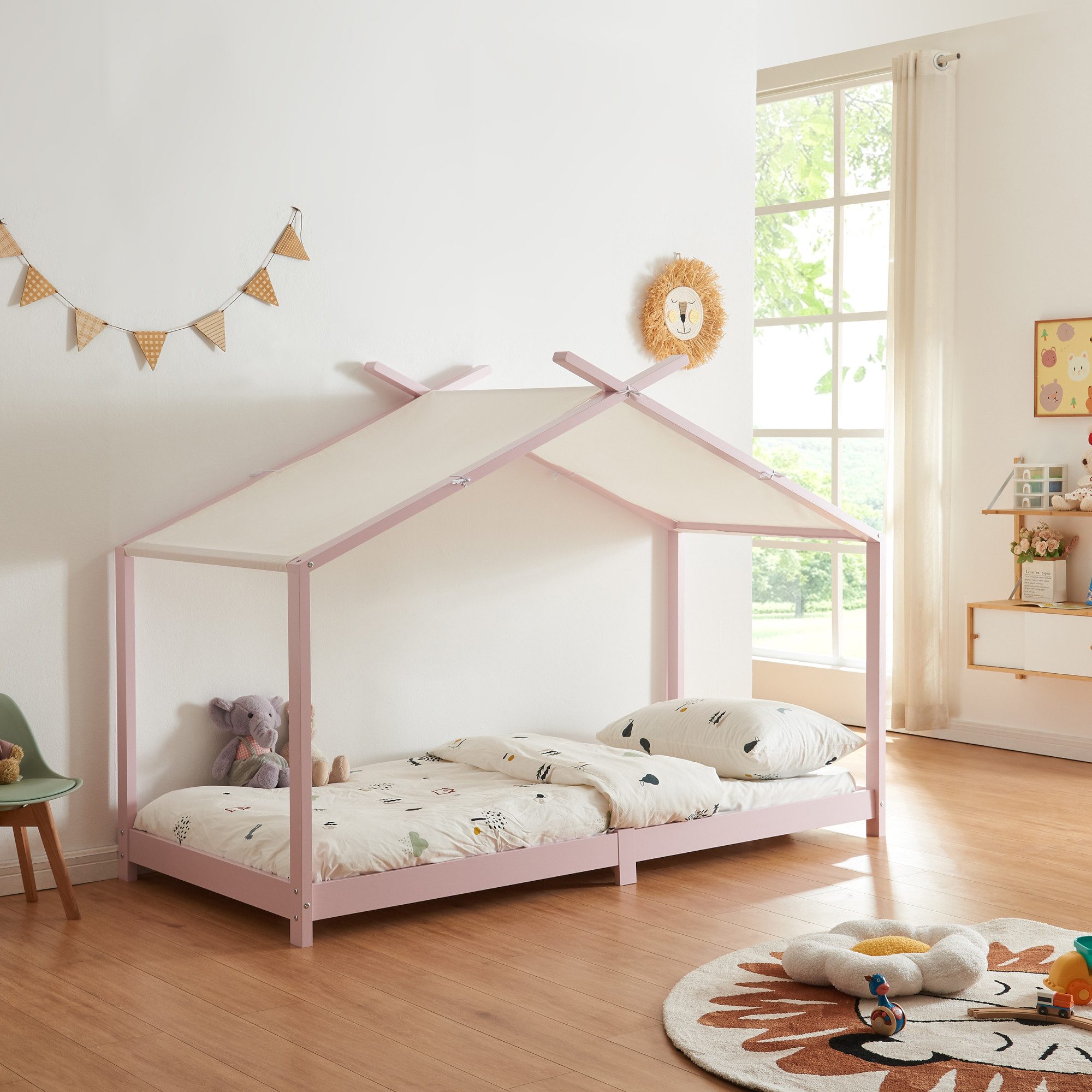 en.casa Kinderbett, »Brome« Hausbett 90 x günstig online kaufen