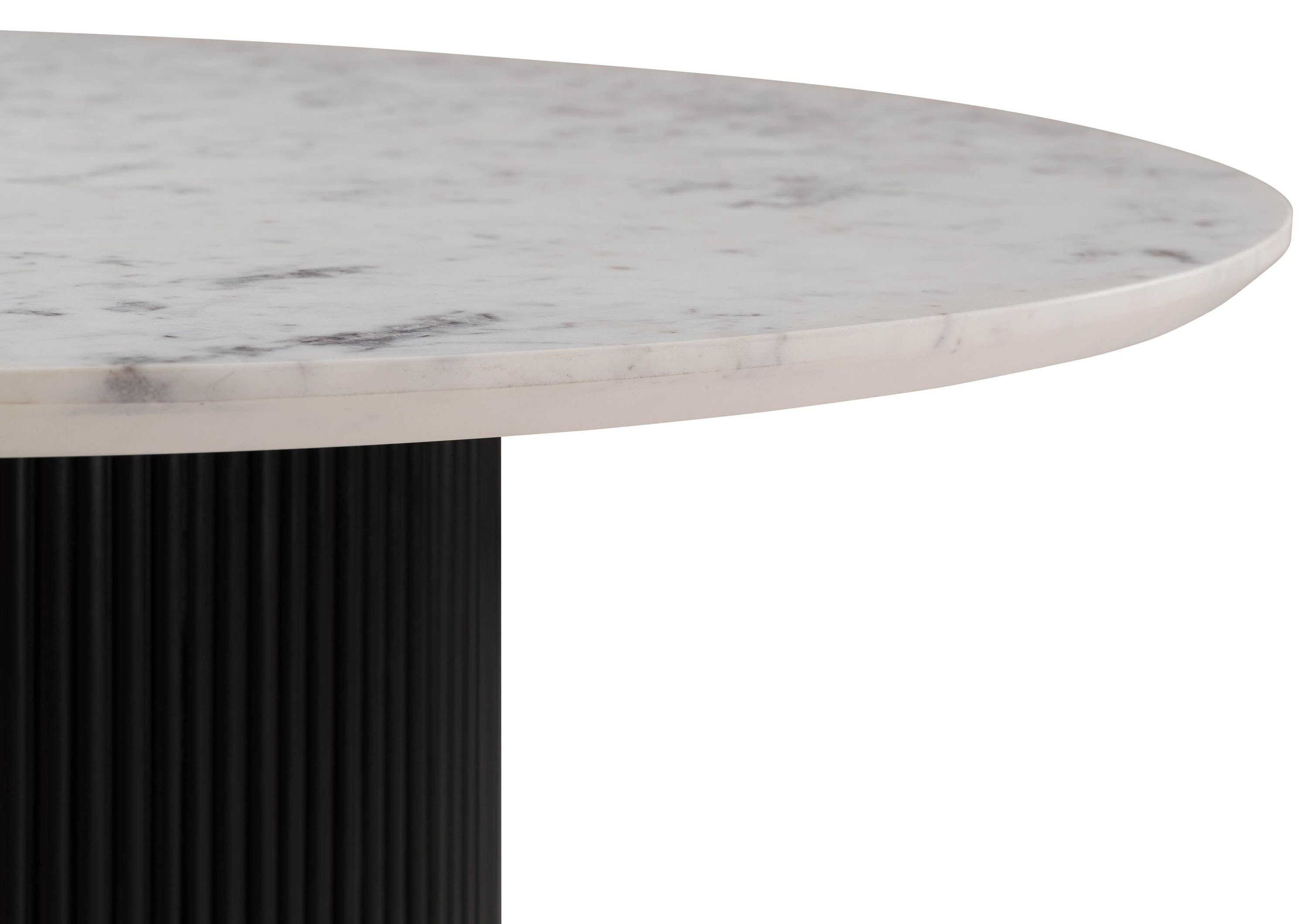 Massivmoebel24 Esstisch BARCELONA (Massivholz, Massivholztisch), rund Mango 120x120x76 schwarz lackiert / Marmor weiß BARCELONA #128