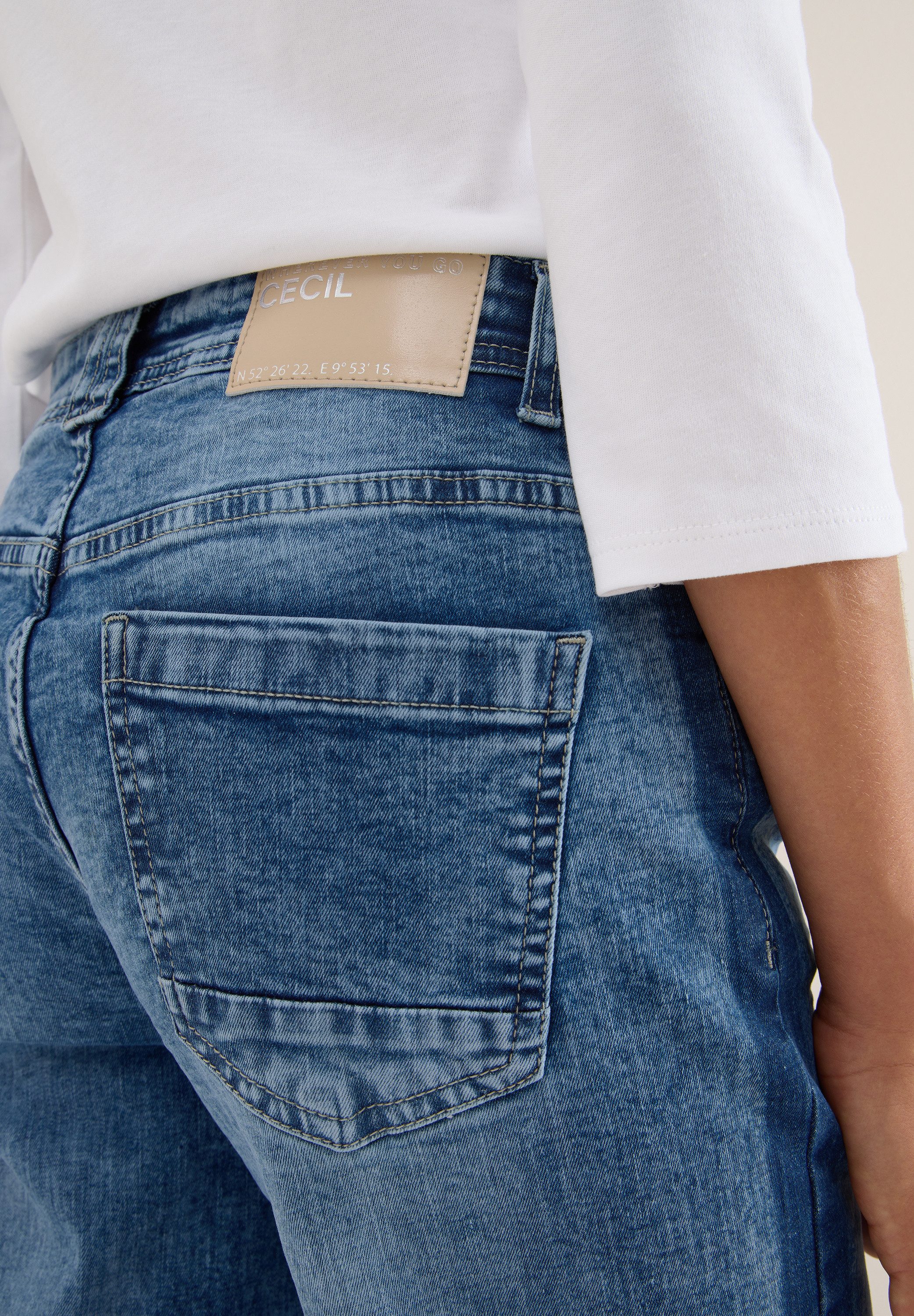 CECIL Straight-Jeans Style NEELE mit Gallonstreifen