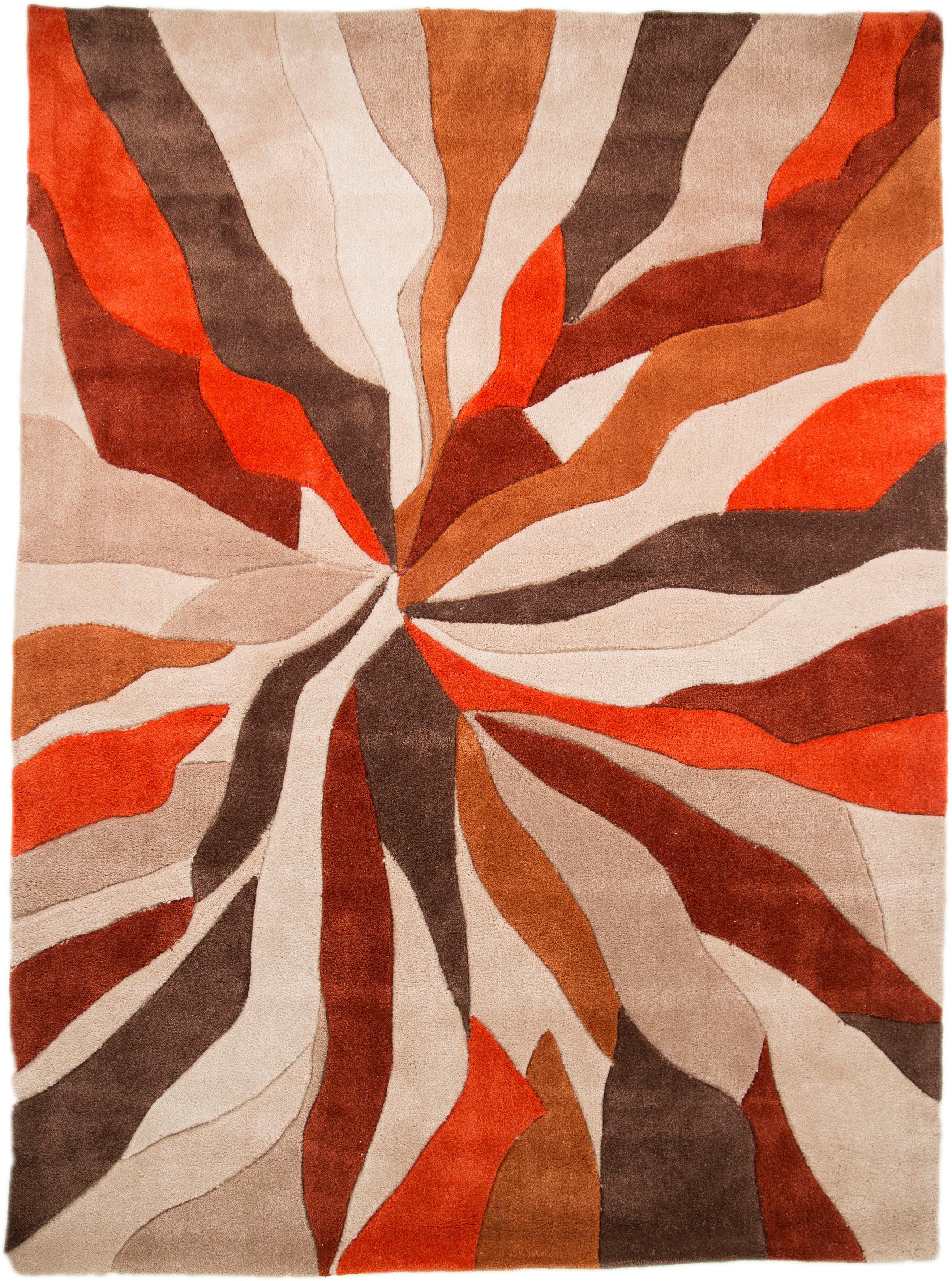 Teppich Splinter, FLAIR RUGS, rechteckig, Höhe: 10 mm, fußbodenheizungsgeeignet, mehrfarbig gemustert orange | Kurzflor-Teppiche