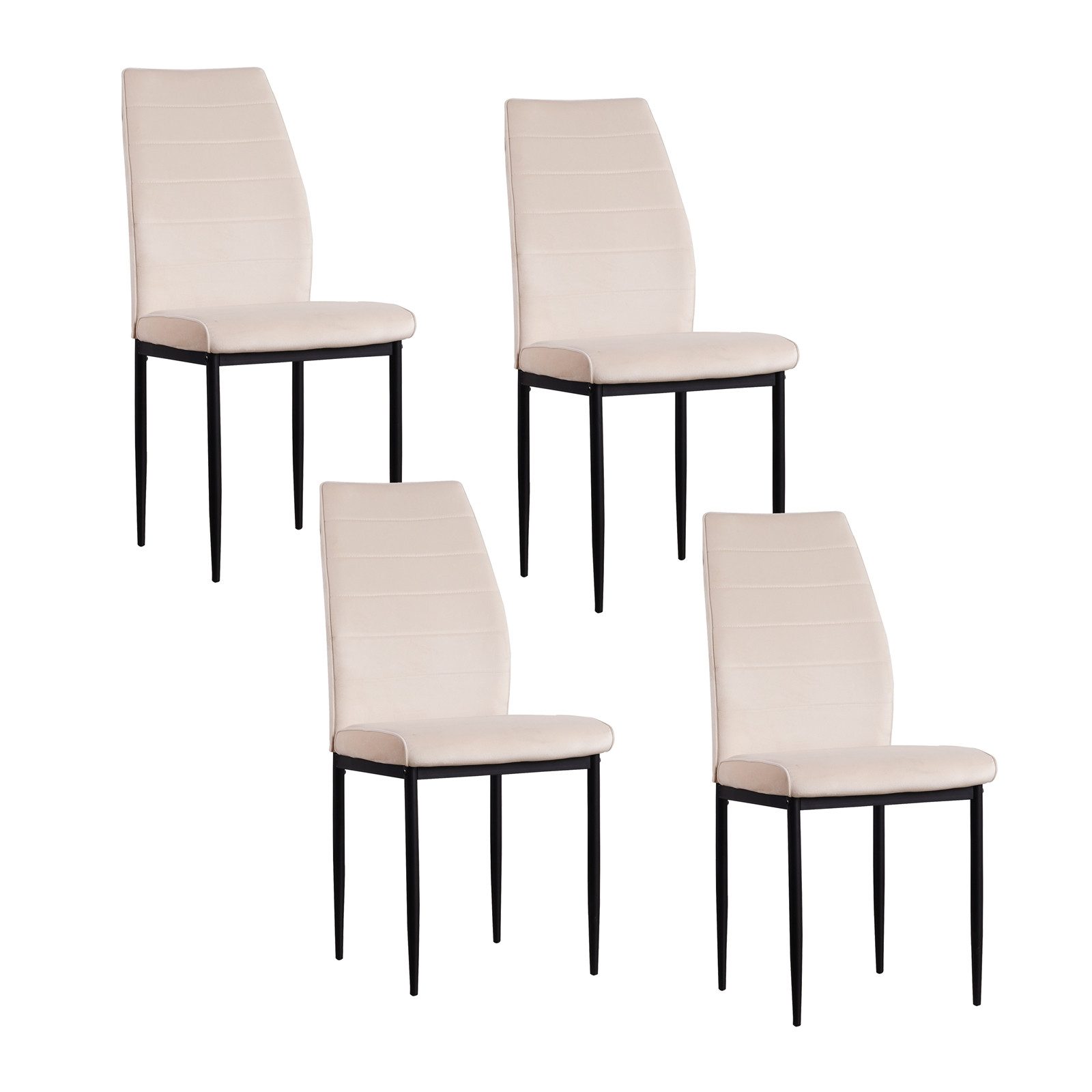 HTI-Living Polsterstuhl Esszimmerstuhl Madison Samt Creme 4er-Set (Set, 4 St), Polsterstuhl Velvet
