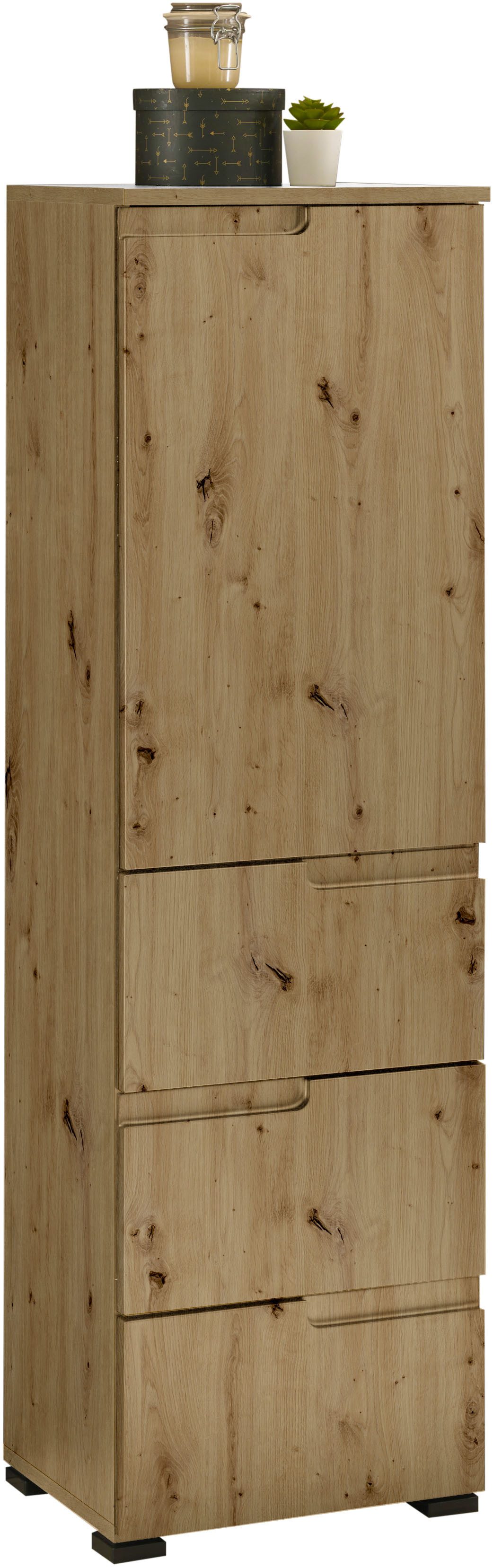 BASIC by Balculina Midischrank Spice, Badezimmerschrank BxTxH 40x134x32 cm (1-St) Breite 40 cm, Griffmulden